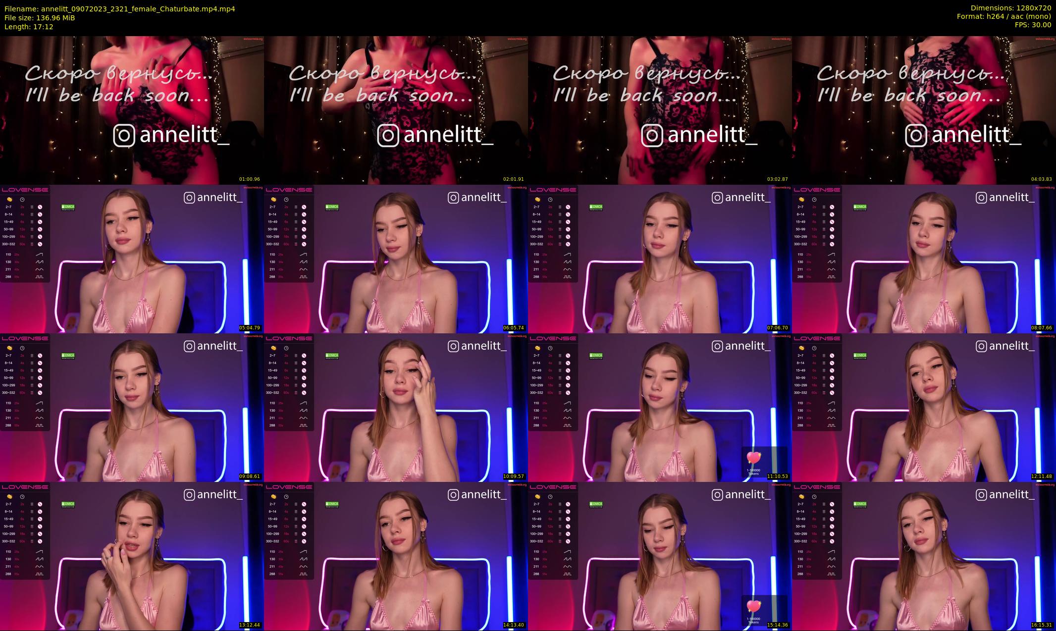 annelitt — 18 minute Chaturbate female cam show recording, 720p, Jul 9, 2023
