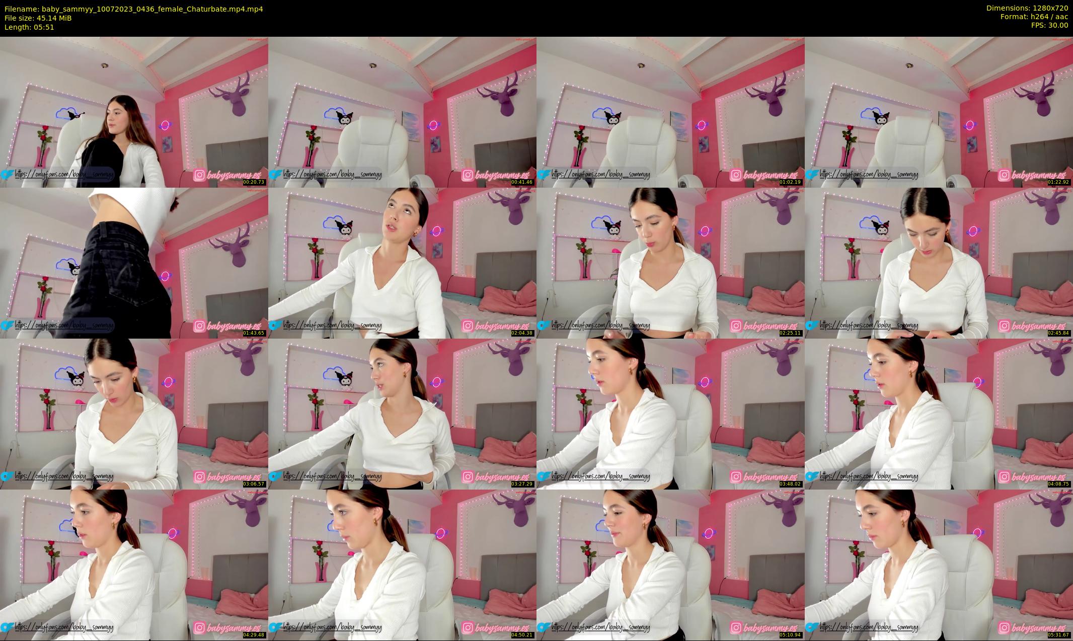 baby_sammyy — 6 minute Chaturbate female cam show recording, 720p, Jul 10, 2023