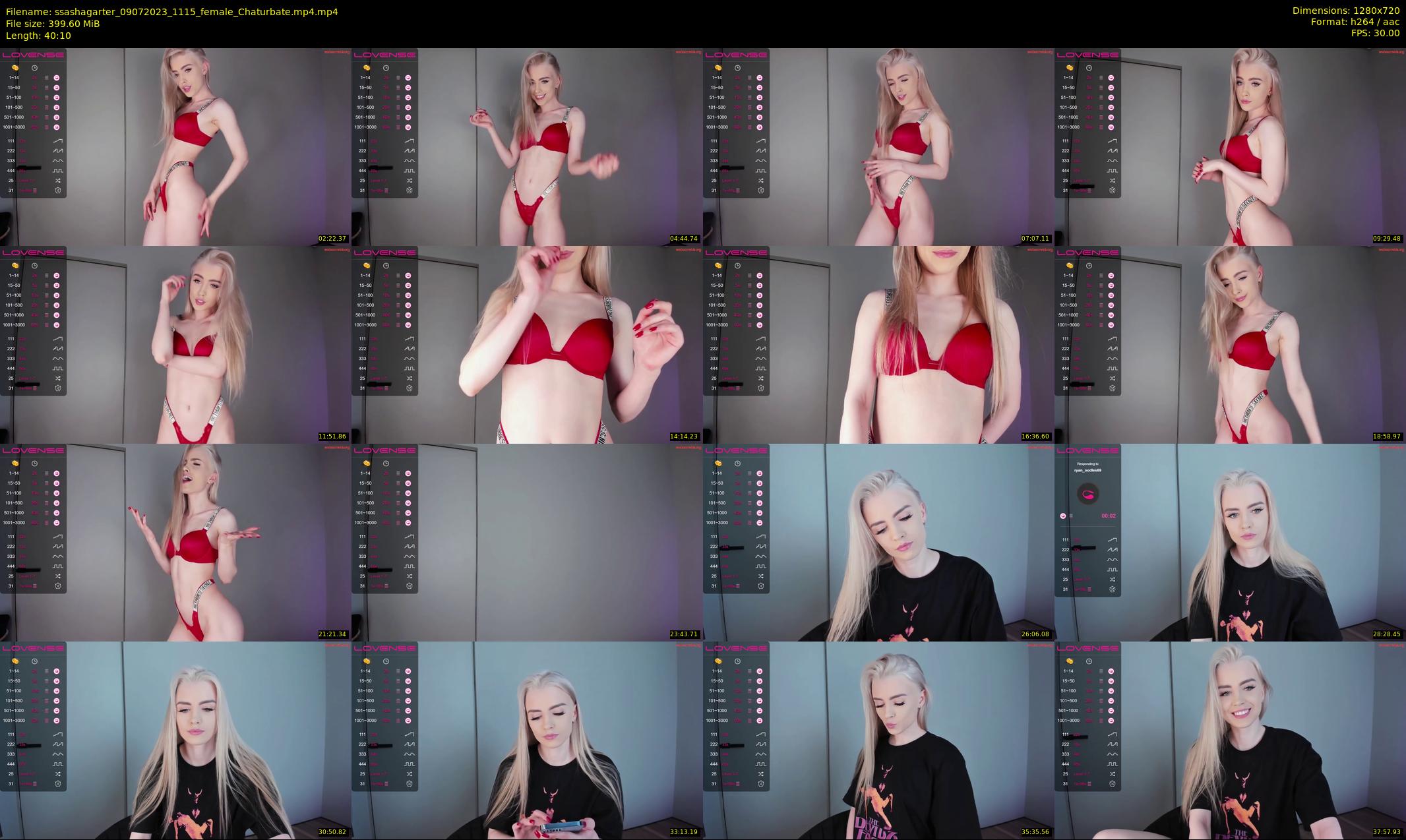 ssashagarter — 41 minute Chaturbate female cam show recording, 720p, Jul 9, 2023