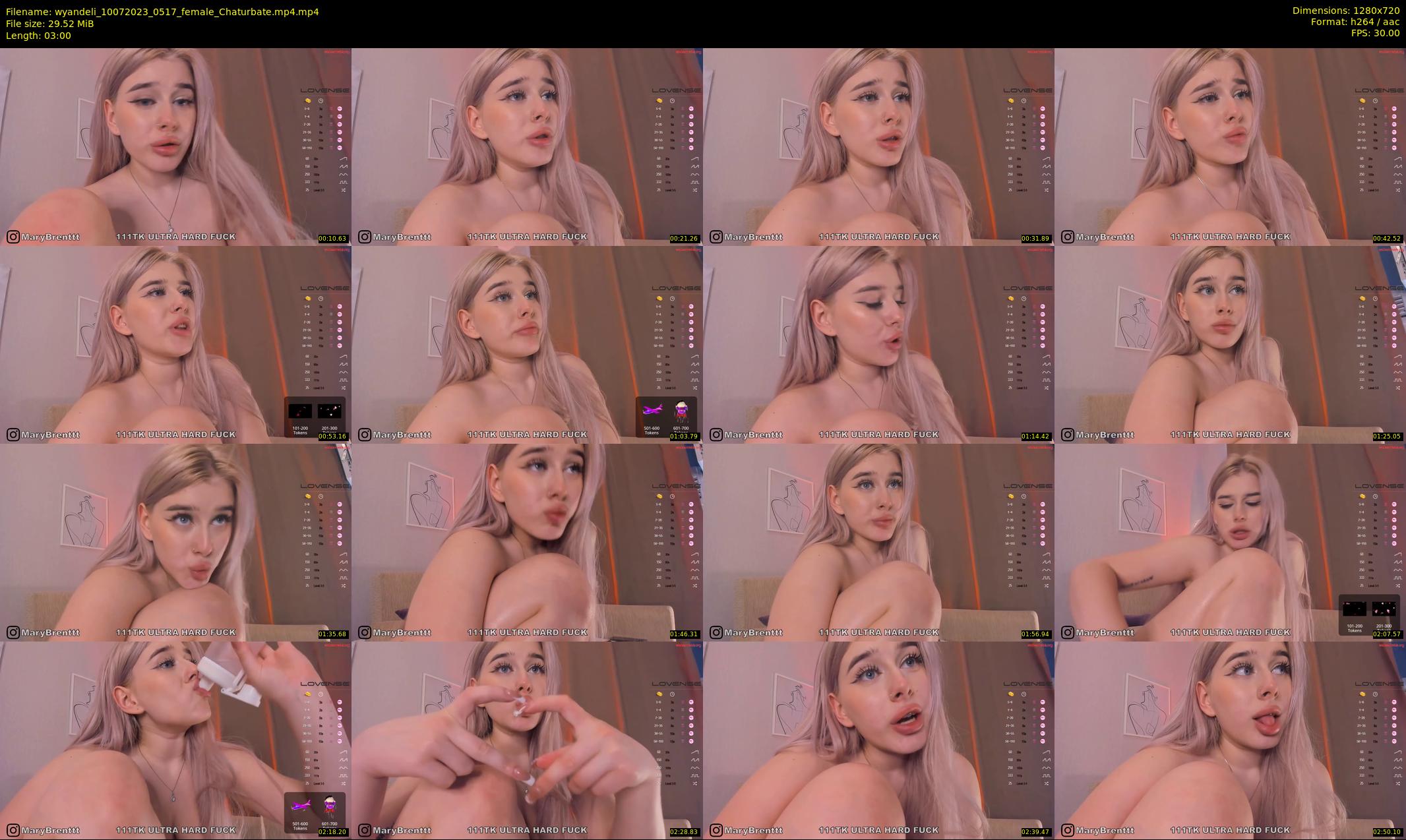wyandeli — 3 minute Chaturbate female cam show recording, 720p, Jul 10, 2023