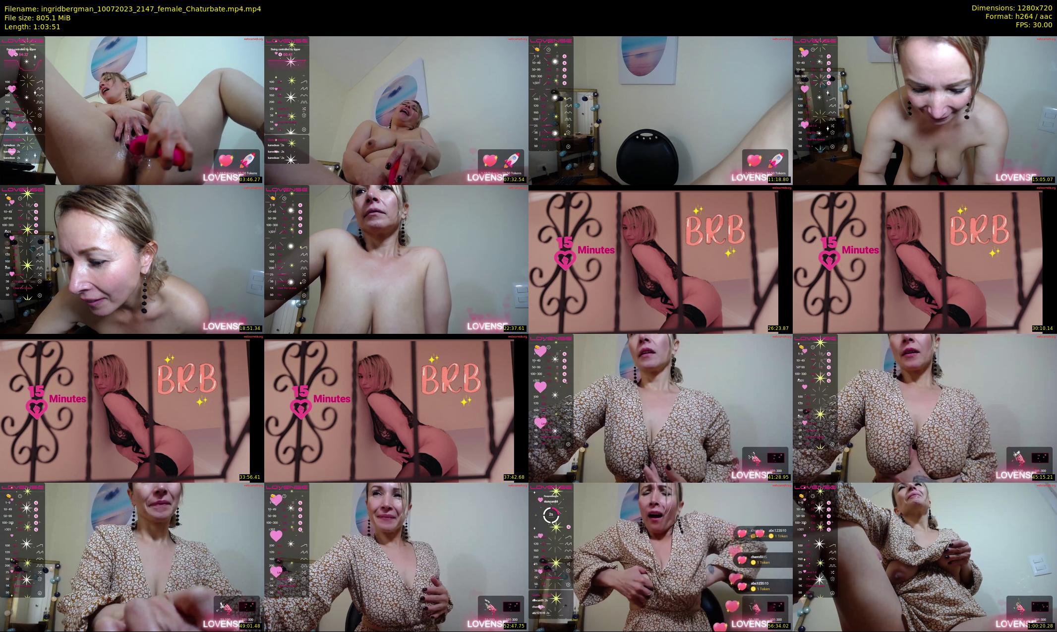 ingridbergman — 64 minute Chaturbate female cam show recording, 720p, Jul 10, 2023