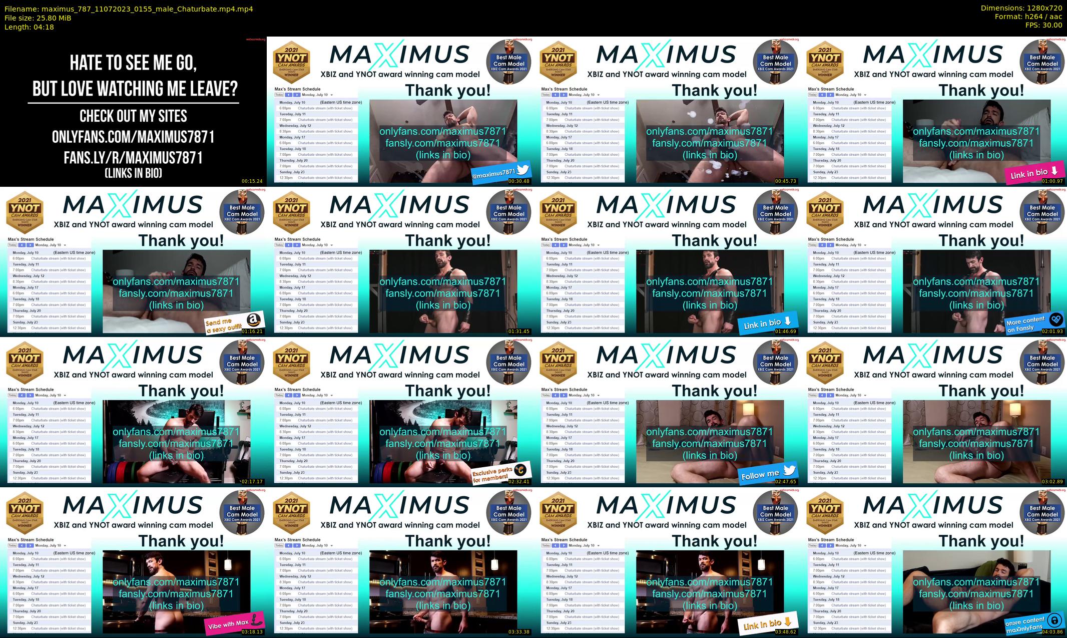 maximus_787 — 5 minute Chaturbate male cam show recording, 720p, Jul 11, 2023