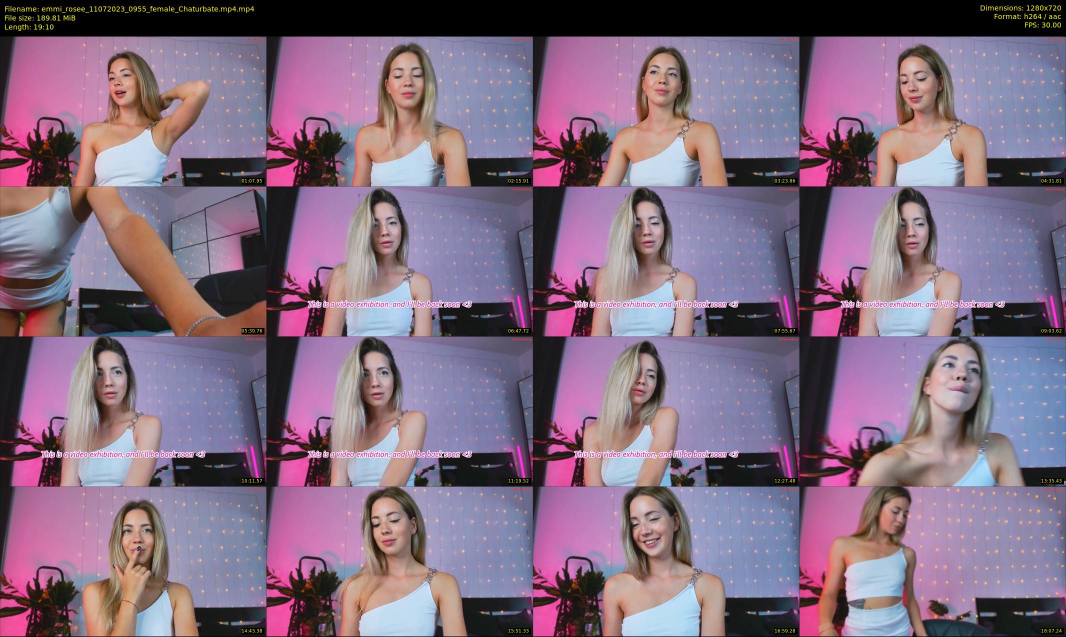 emmi_rosee — 20 minute Chaturbate female cam show recording, 720p, Jul 11, 2023