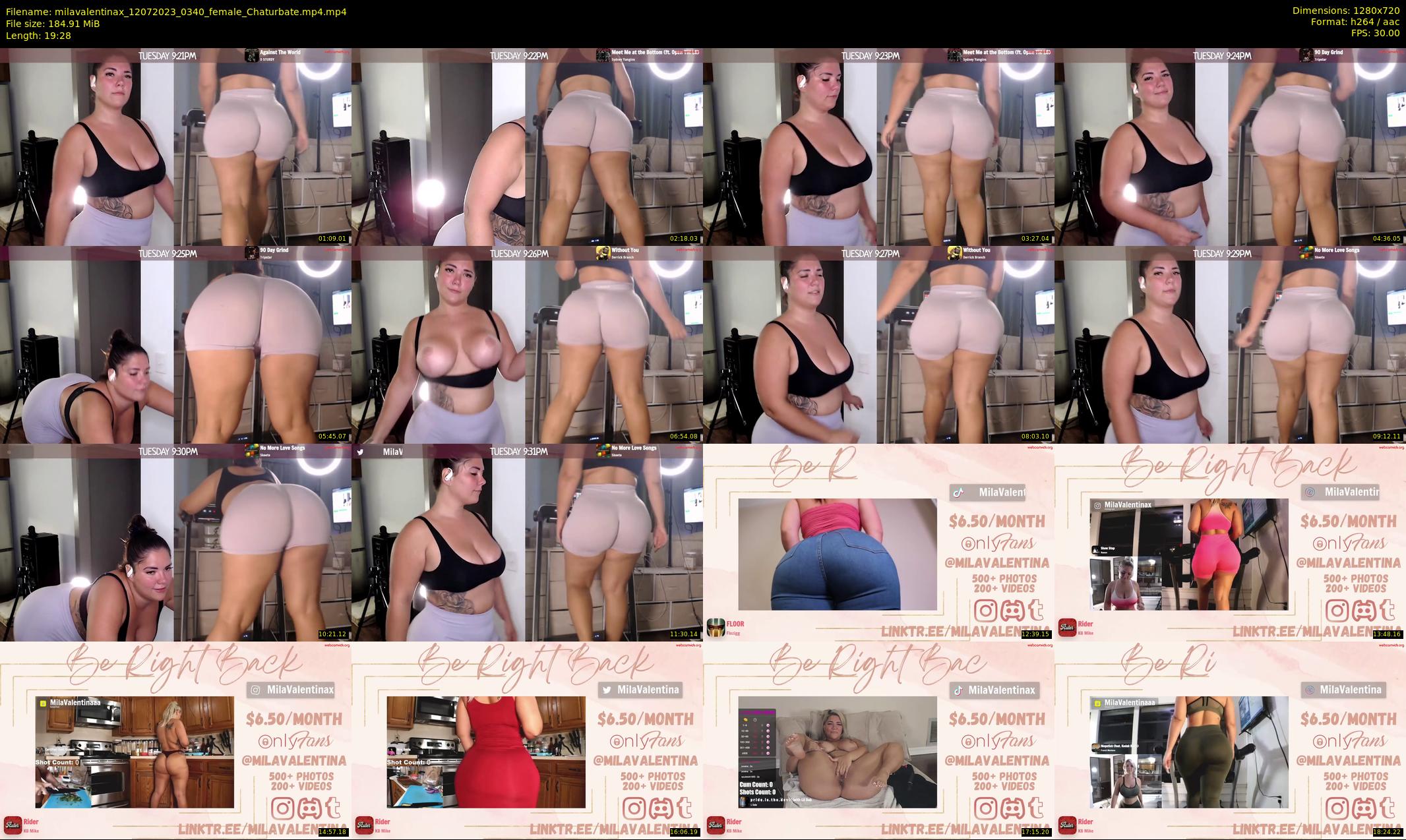 milavalentinax — 20 minute Chaturbate female cam show recording, 720p, Jul 12, 2023