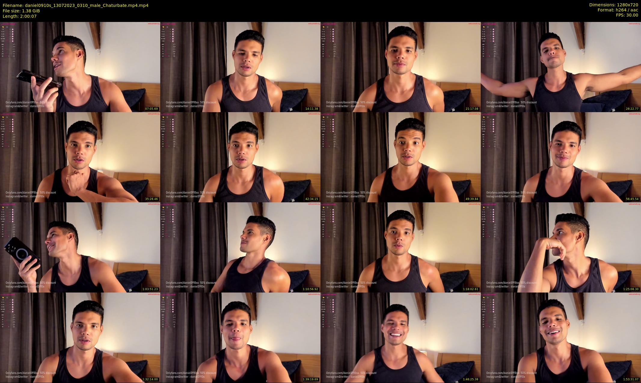 daniel0910s — 121 minute Chaturbate male cam show recording, 720p, Jul 13, 2023