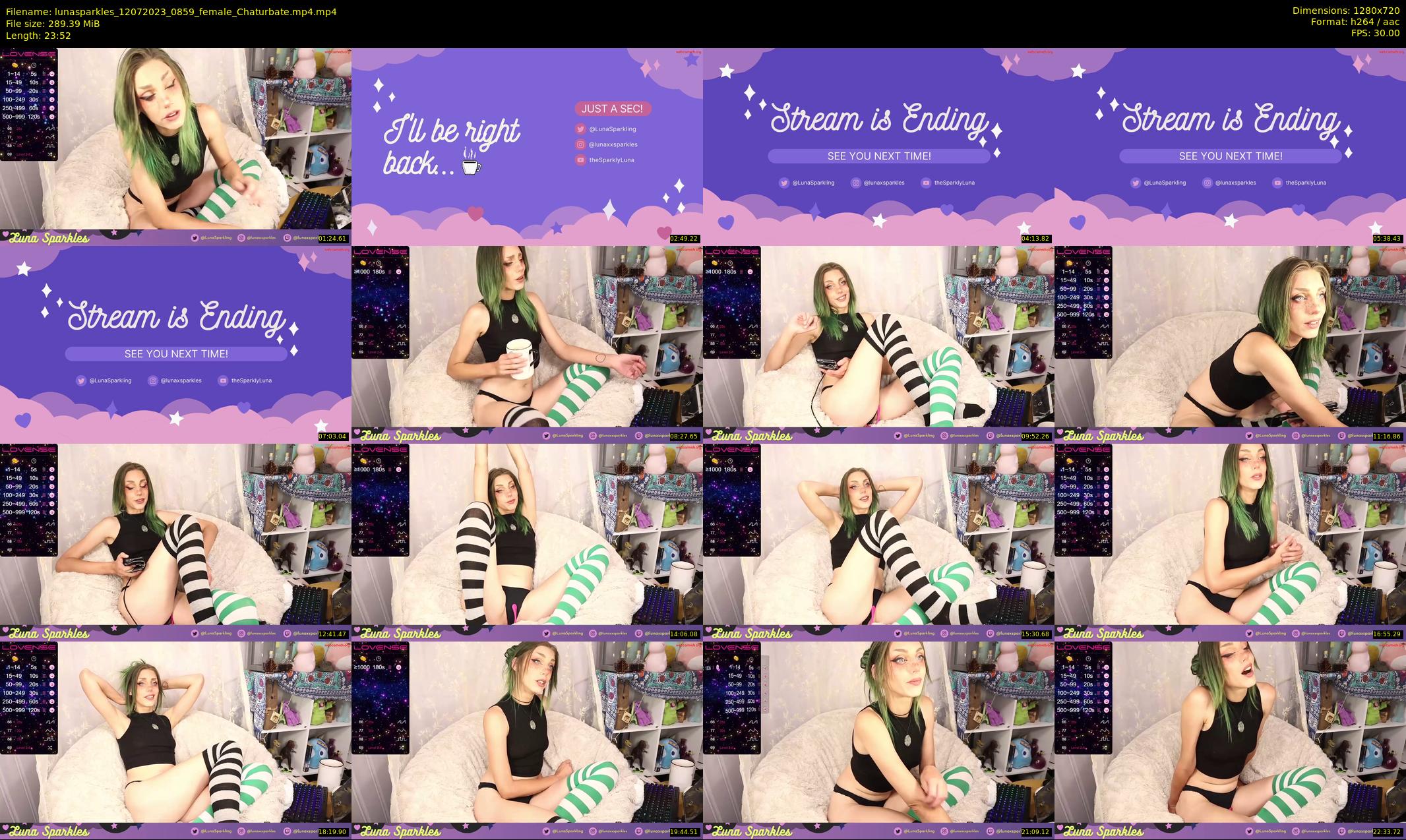 lunasparkles — 24 minute Chaturbate female cam show recording, 720p, Jul 12, 2023