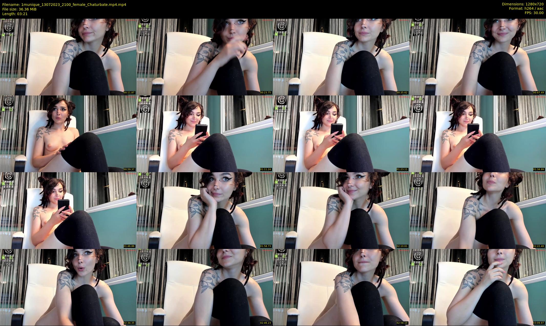 1munique — 4 minute Chaturbate female cam show recording, 720p, Jul 13, 2023