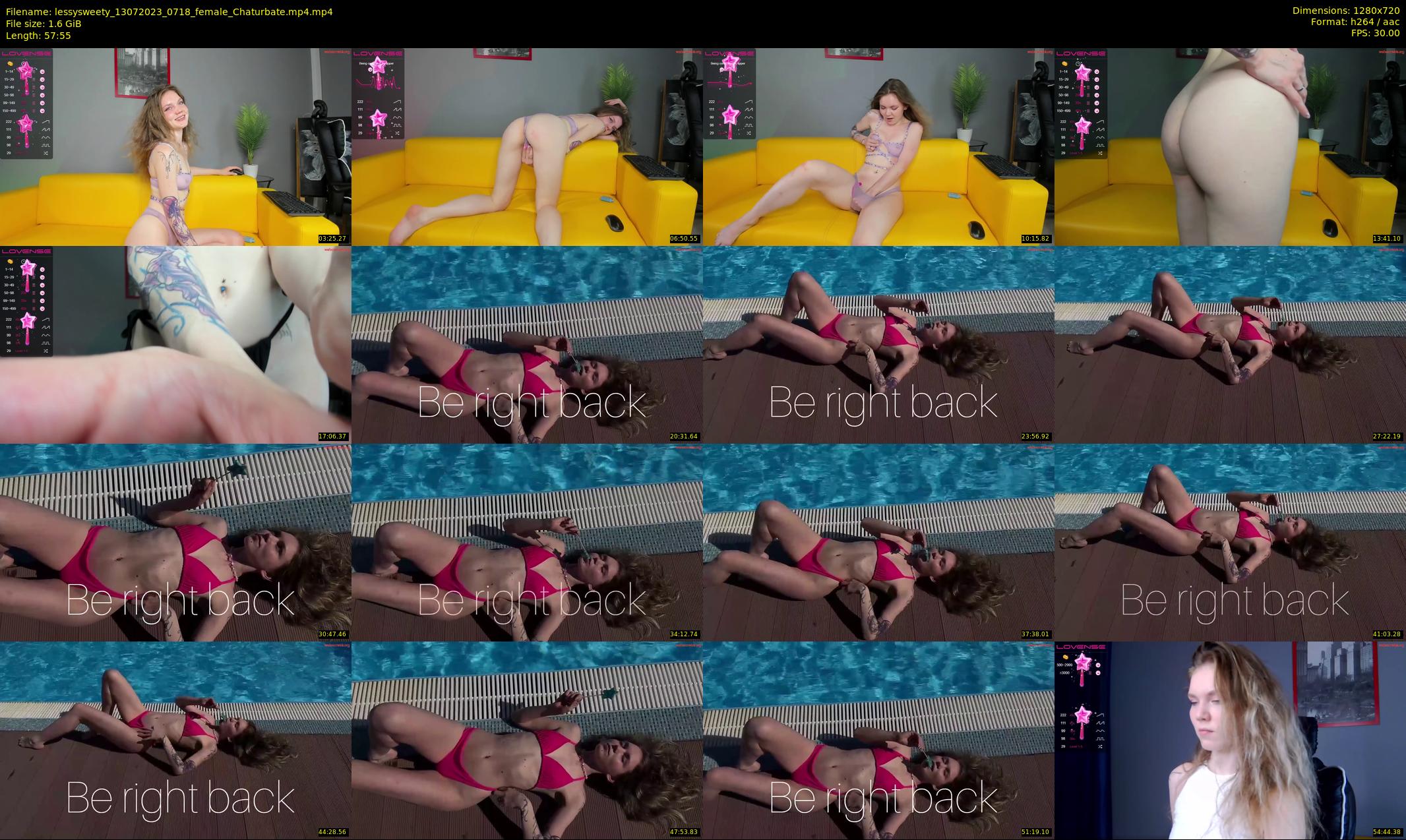 lessysweety — 58 minute Chaturbate female cam show recording, 720p, Jul 13, 2023