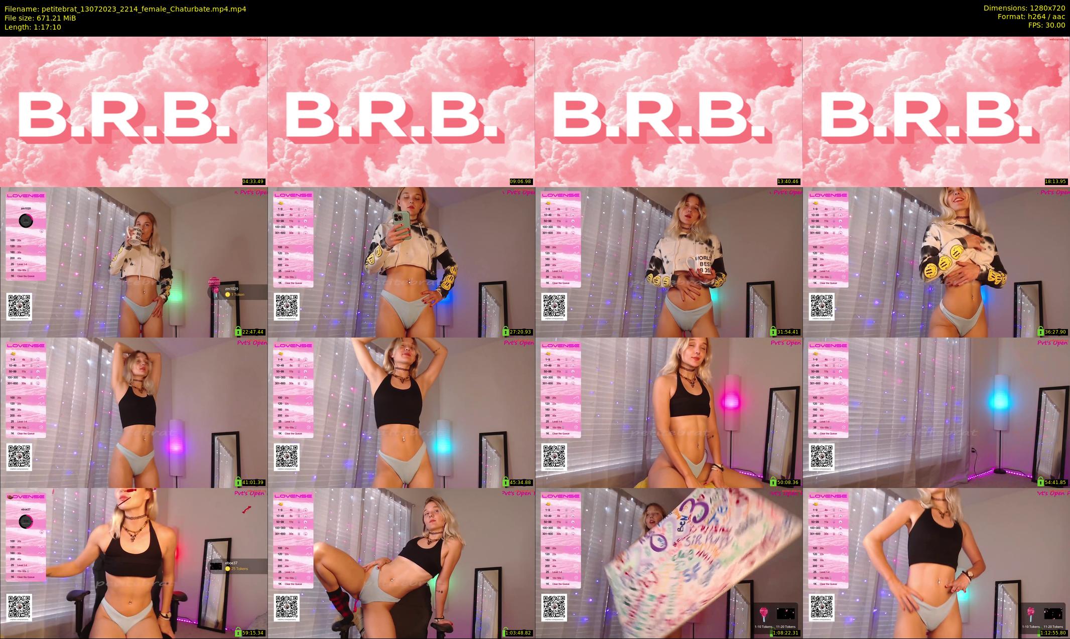 petitebrat — 78 minute Chaturbate female cam show recording, 720p, Jul 13, 2023