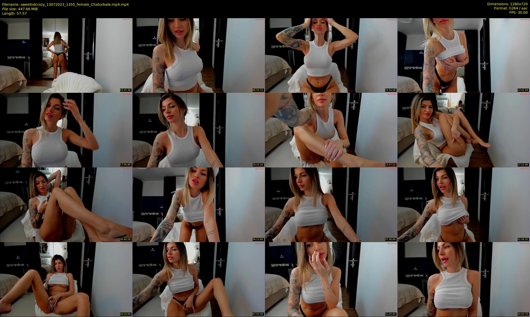 sweetndcrazy — 58 minute Chaturbate female cam show recording, 720p, Jul 13, 2023