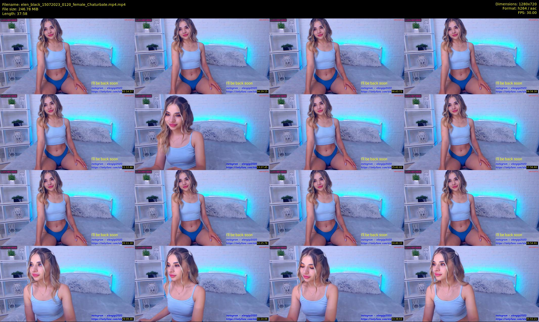 elen_black — 38 minute Chaturbate female cam show recording, 720p, Jul 15, 2023