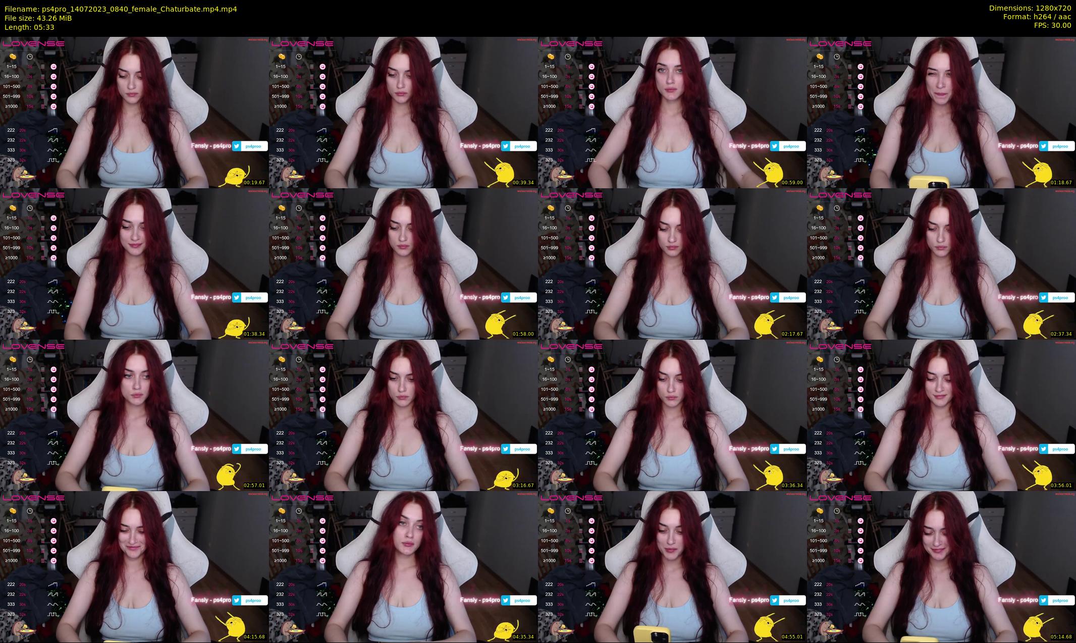 ps4pro — 6 minute Chaturbate female cam show recording, 720p, Jul 14, 2023