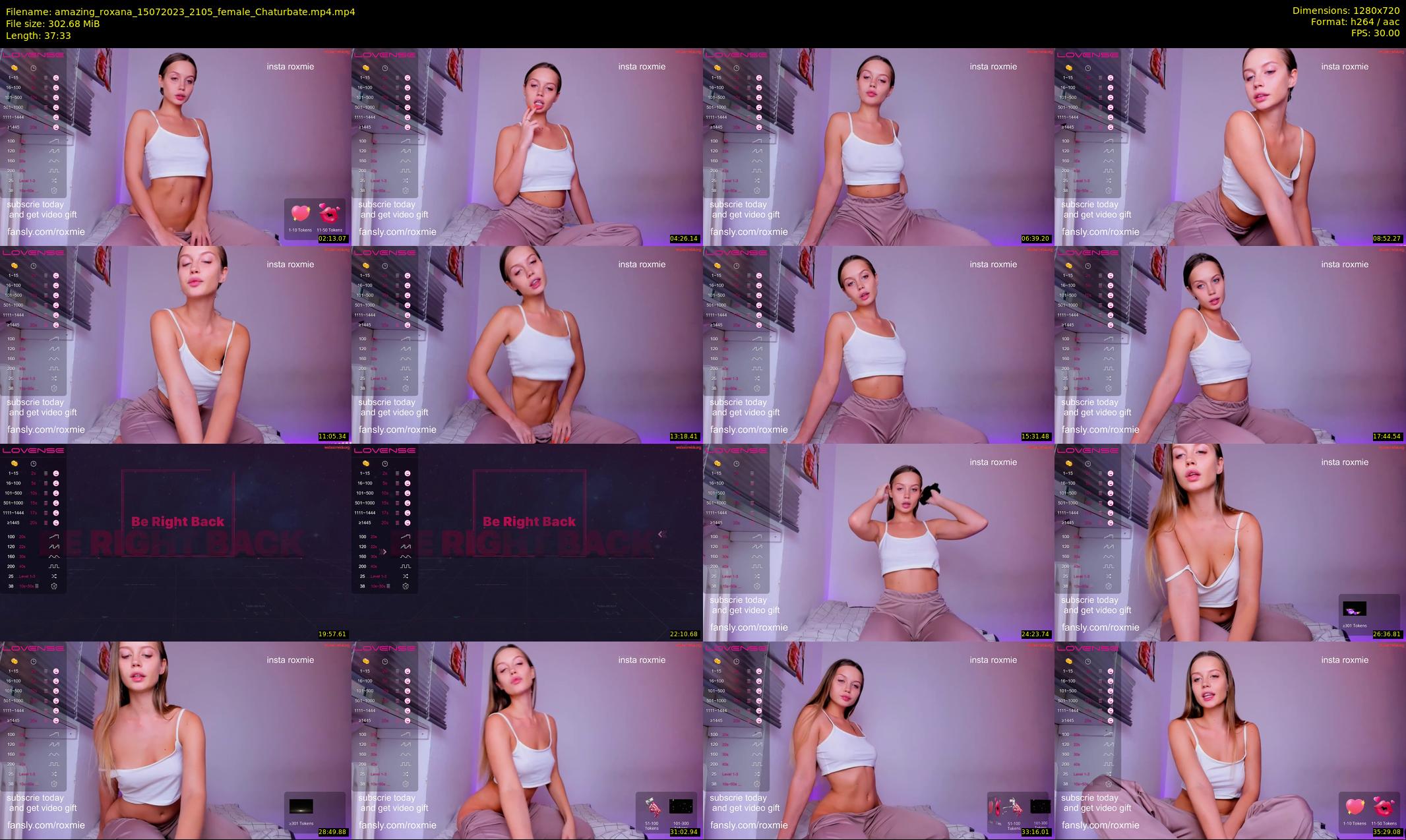 amazing_roxana — 38 minute Chaturbate female cam show recording, 720p, Jul 15, 2023