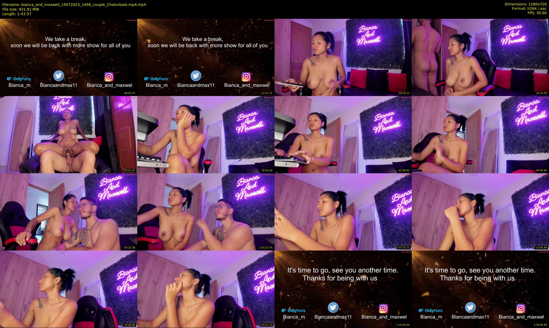 bianca_and_maxwell — 104 minute Chaturbate couple cam show recording, 720p, Jul 15, 2023