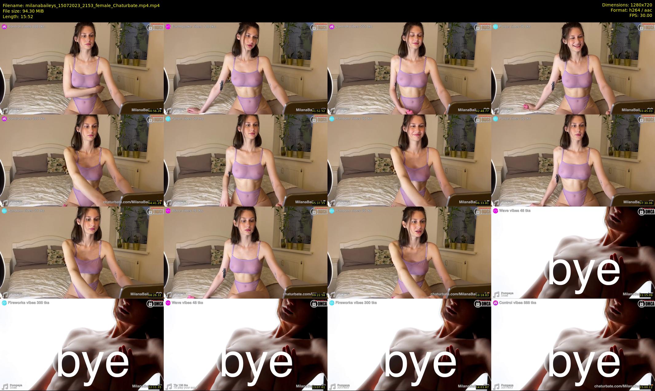 milanabaileys — 16 minute Chaturbate female cam show recording, 720p, Jul 15, 2023