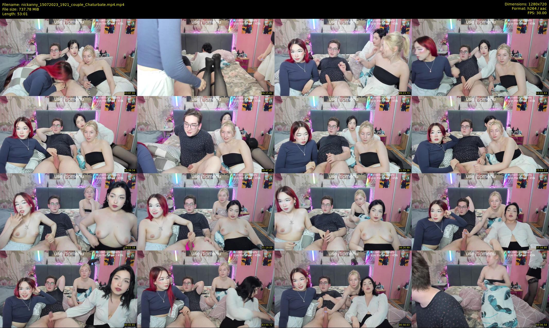 nickanny — 54 minute Chaturbate couple cam show recording, 720p, Jul 15, 2023