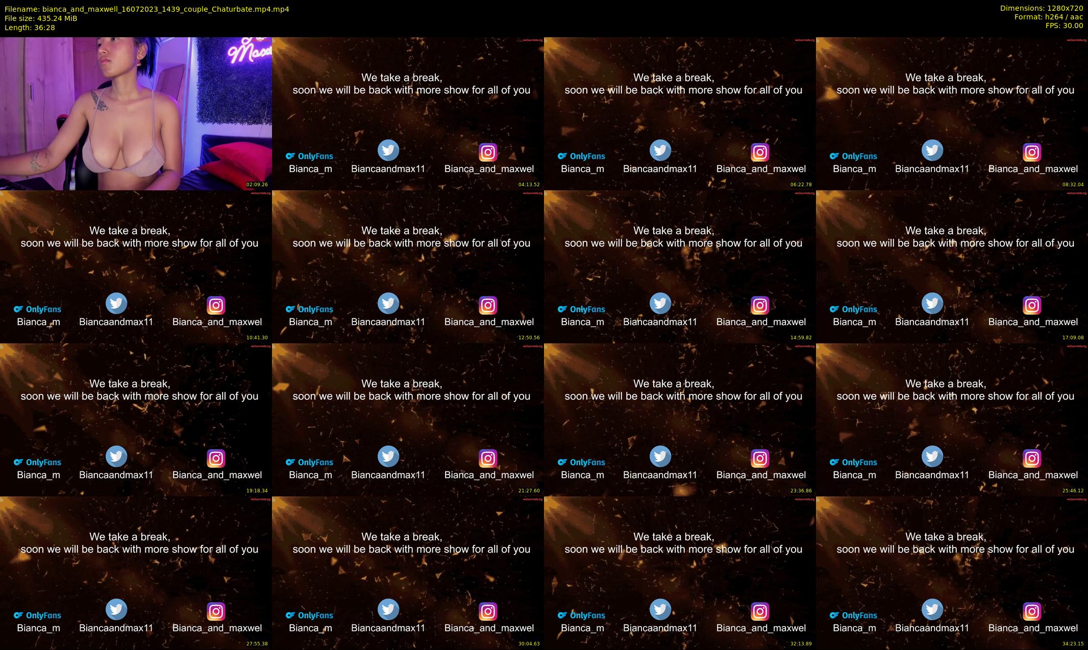 bianca_and_maxwell — 37 minute Chaturbate couple cam show recording, 720p, Jul 16, 2023