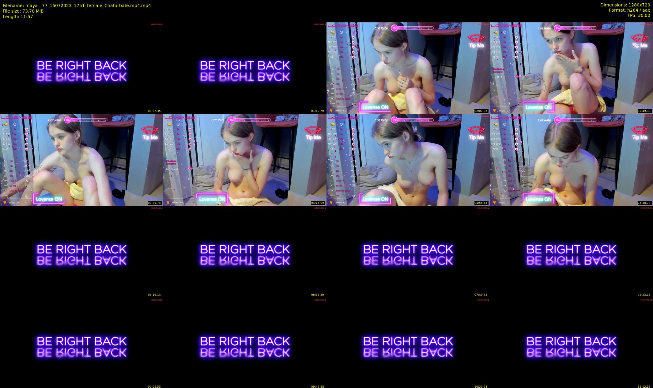 maya__77 — 12 minute Chaturbate female cam show recording, 720p, Jul 16, 2023