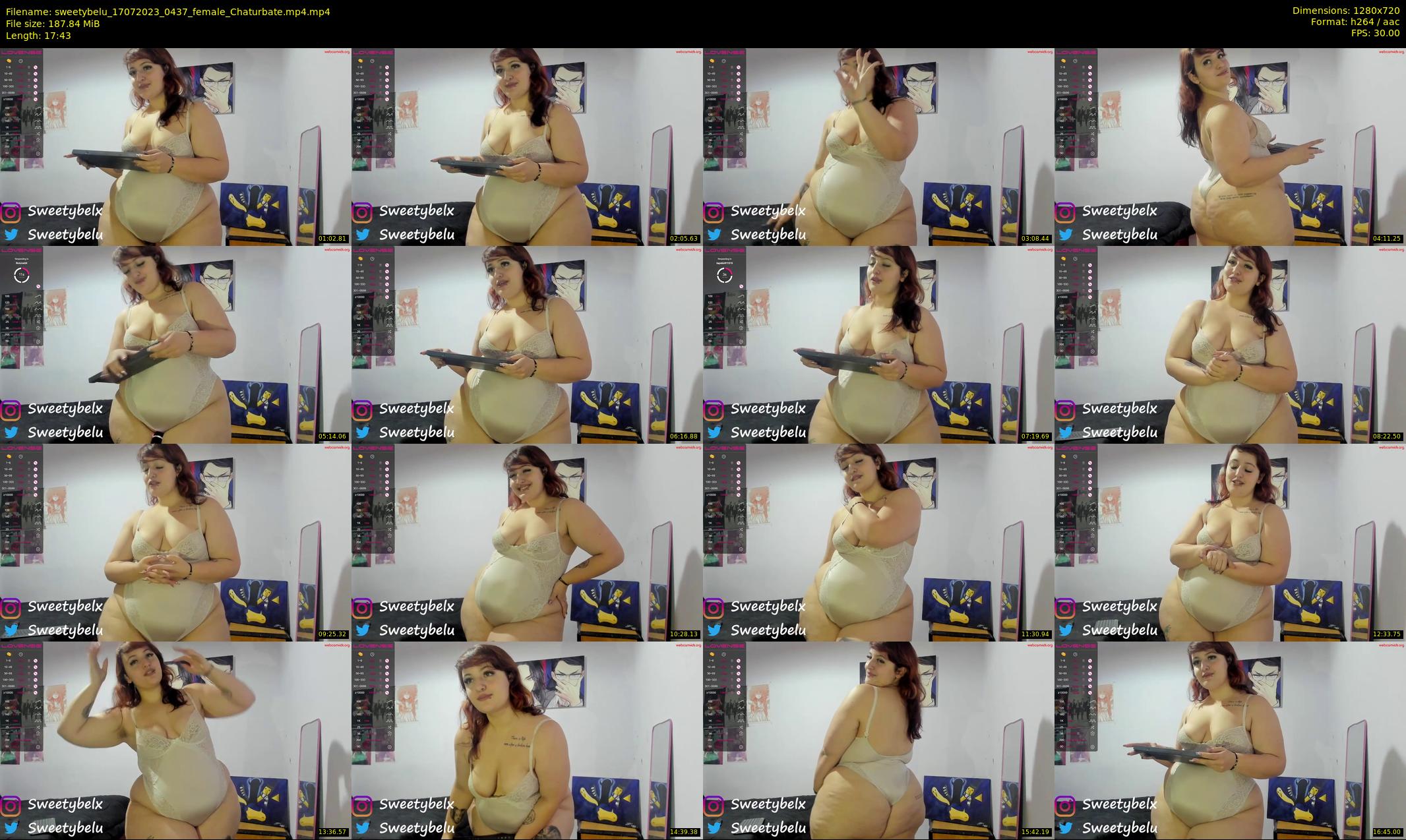 sweetybelu — 18 minute Chaturbate female cam show recording, 720p, Jul 17, 2023