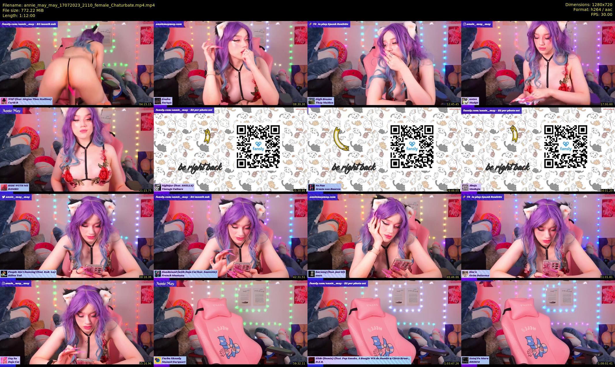 annie_may_may — 72 minute Chaturbate female cam show recording, 720p, Jul 17, 2023