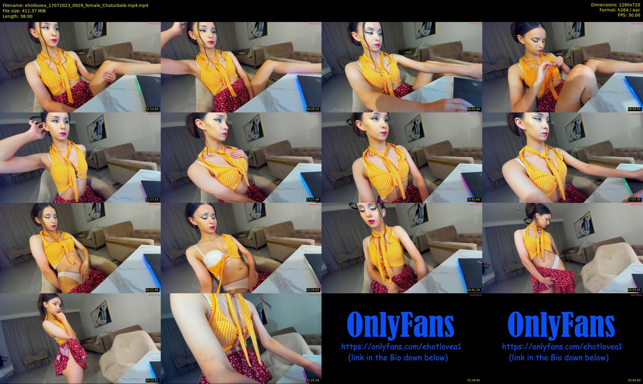 ehotlovea — 38 minute Chaturbate female cam show recording, 720p, Jul 17, 2023