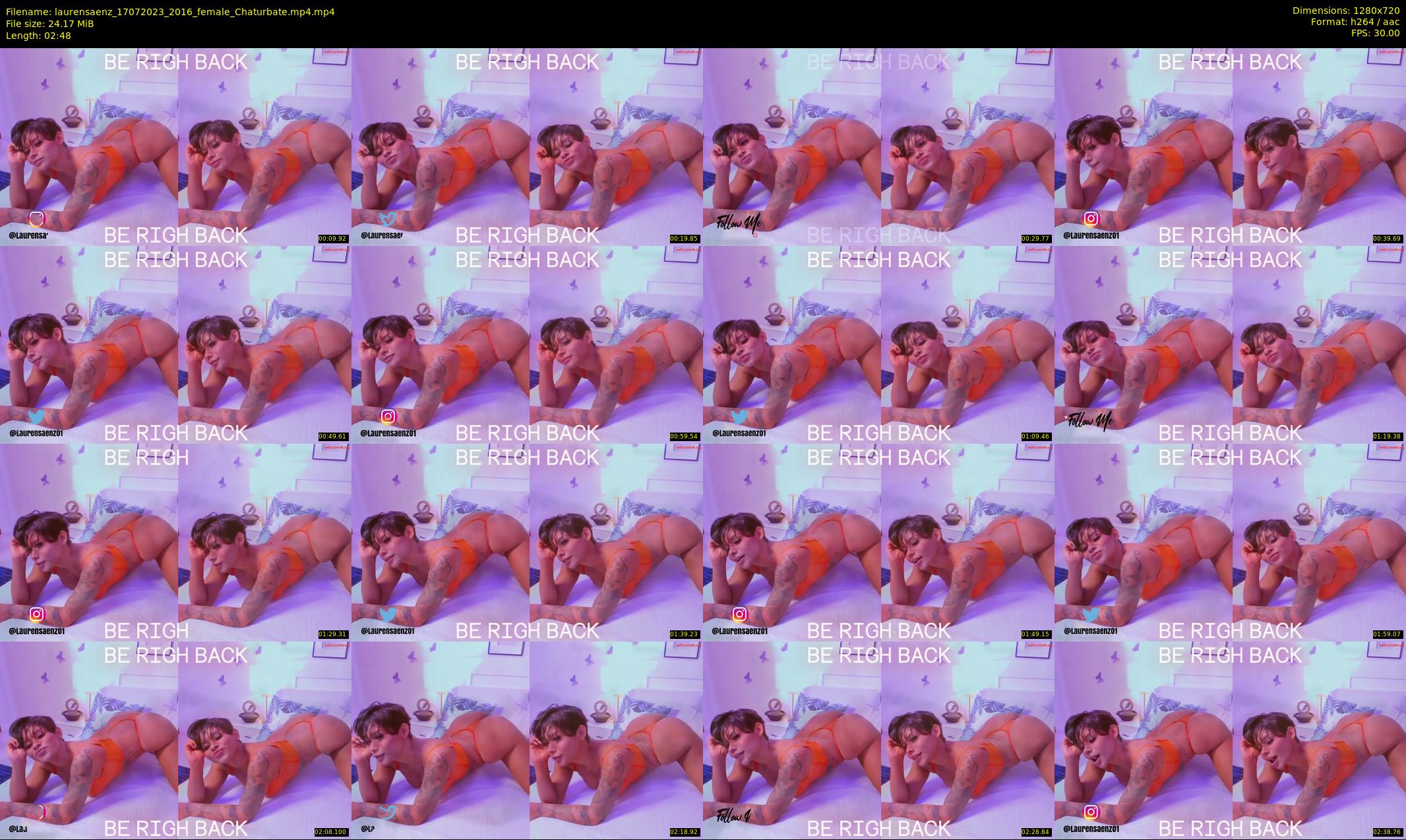 laurensaenz — 3 minute Chaturbate female cam show recording, 720p, Jul 17, 2023