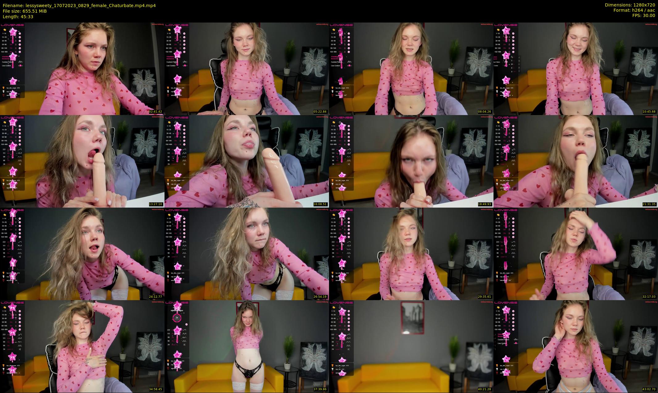 lessysweety — 46 minute Chaturbate female cam show recording, 720p, Jul 17, 2023