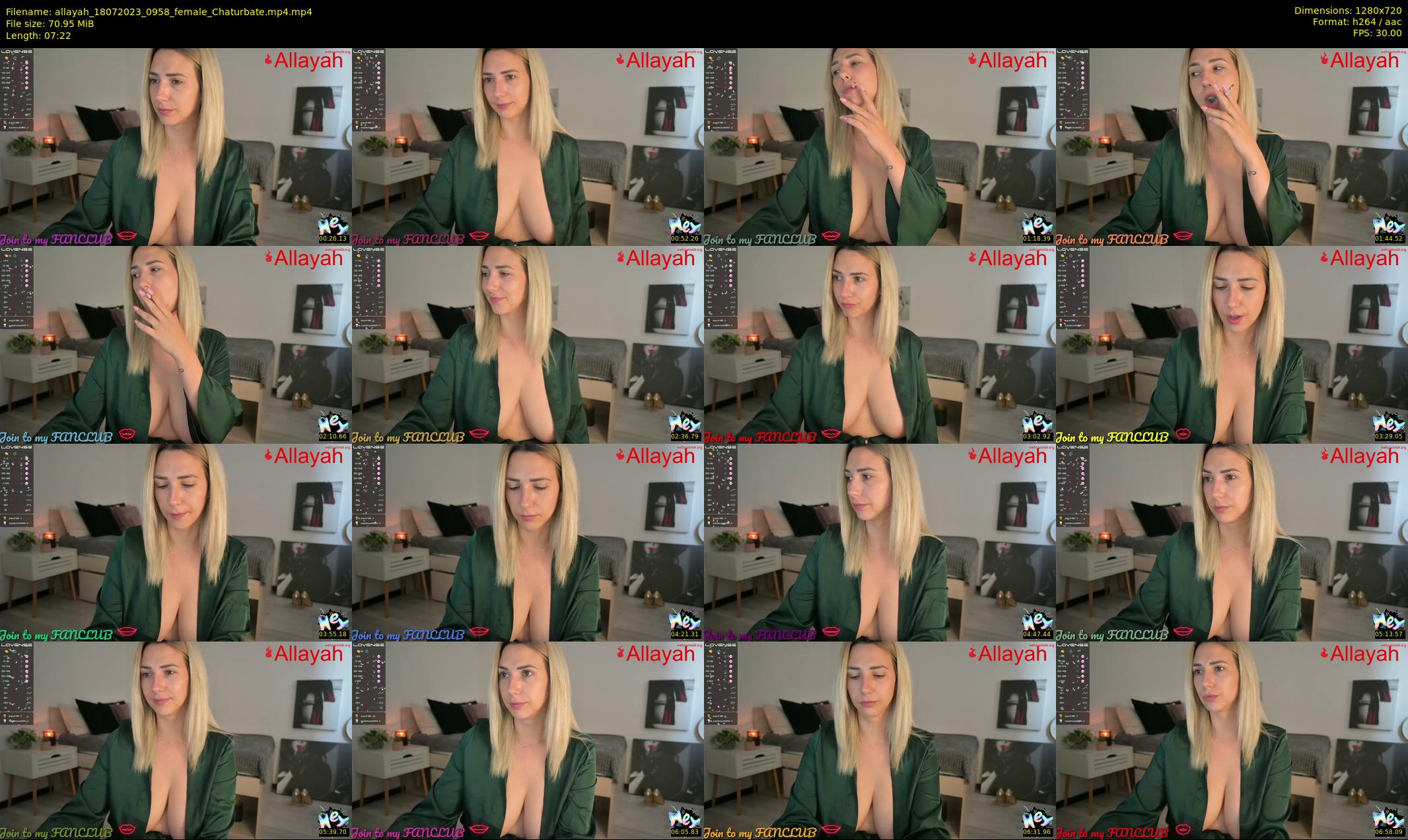 allayah — 8 minute Chaturbate female cam show recording, 720p, Jul 18, 2023
