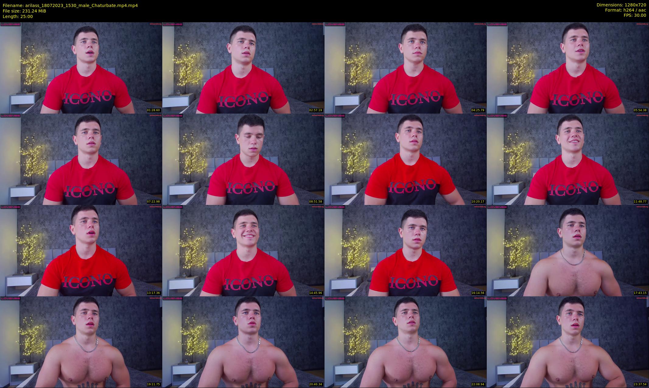 arilass — 25 minute Chaturbate male cam show recording, 720p, Jul 18, 2023