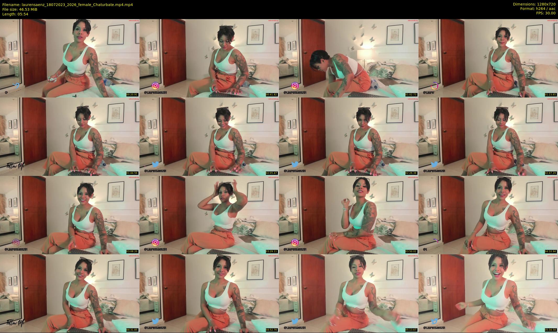 laurensaenz — 6 minute Chaturbate female cam show recording, 720p, Jul 18, 2023