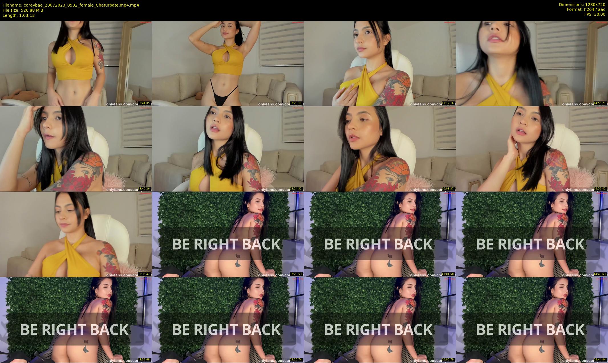 coreybae — 64 minute Chaturbate female cam show recording, 720p, Jul 20, 2023