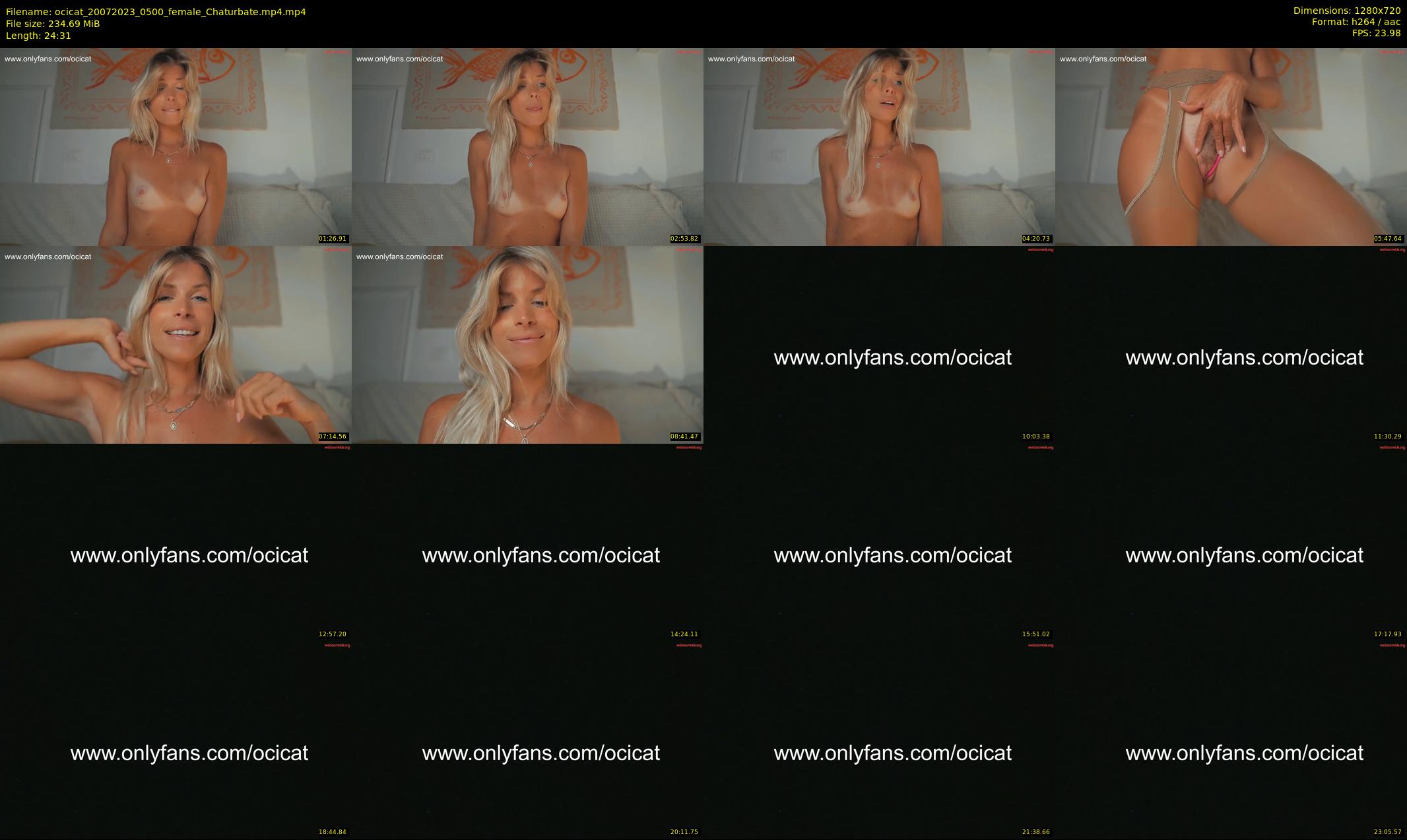 ocicat — 25 minute Chaturbate female cam show recording, 720p, Jul 20, 2023