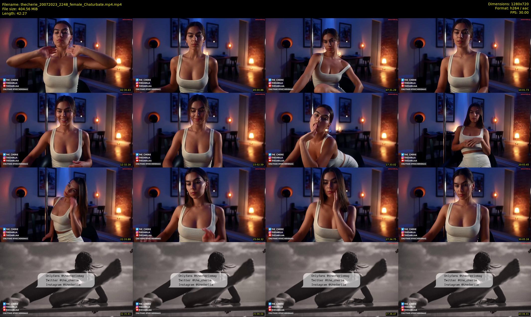 thecherie — 43 minute Chaturbate female cam show recording, 720p, Jul 20, 2023