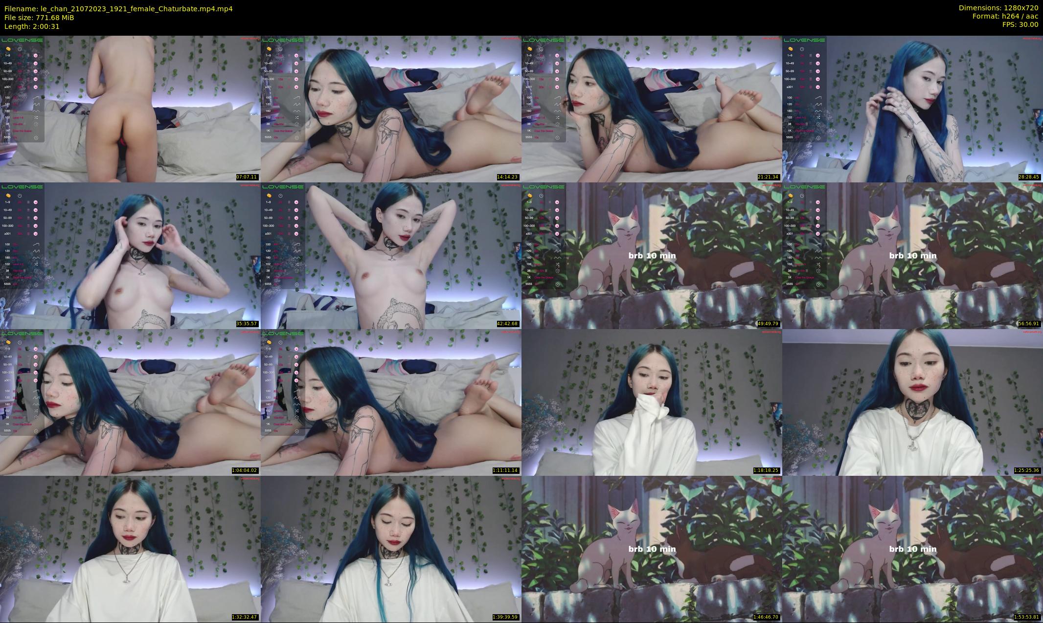 le_chan — 121 minute Chaturbate female cam show recording, 720p, Jul 21, 2023