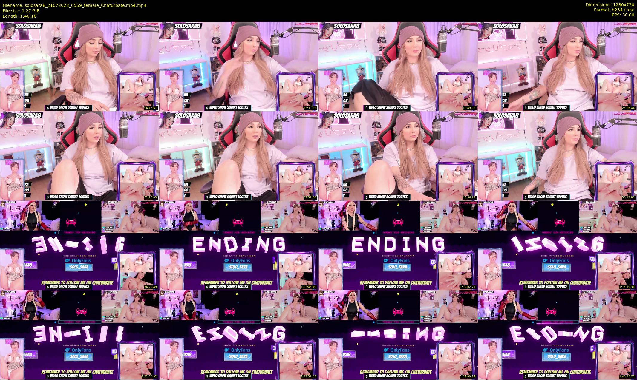 solosara8 — 107 minute Chaturbate female cam show recording, 720p, Jul 21, 2023