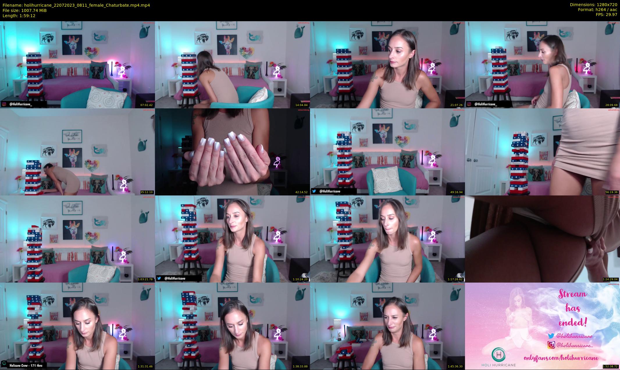 holihurricane — 120 minute Chaturbate female cam show recording, 720p, Jul 22, 2023