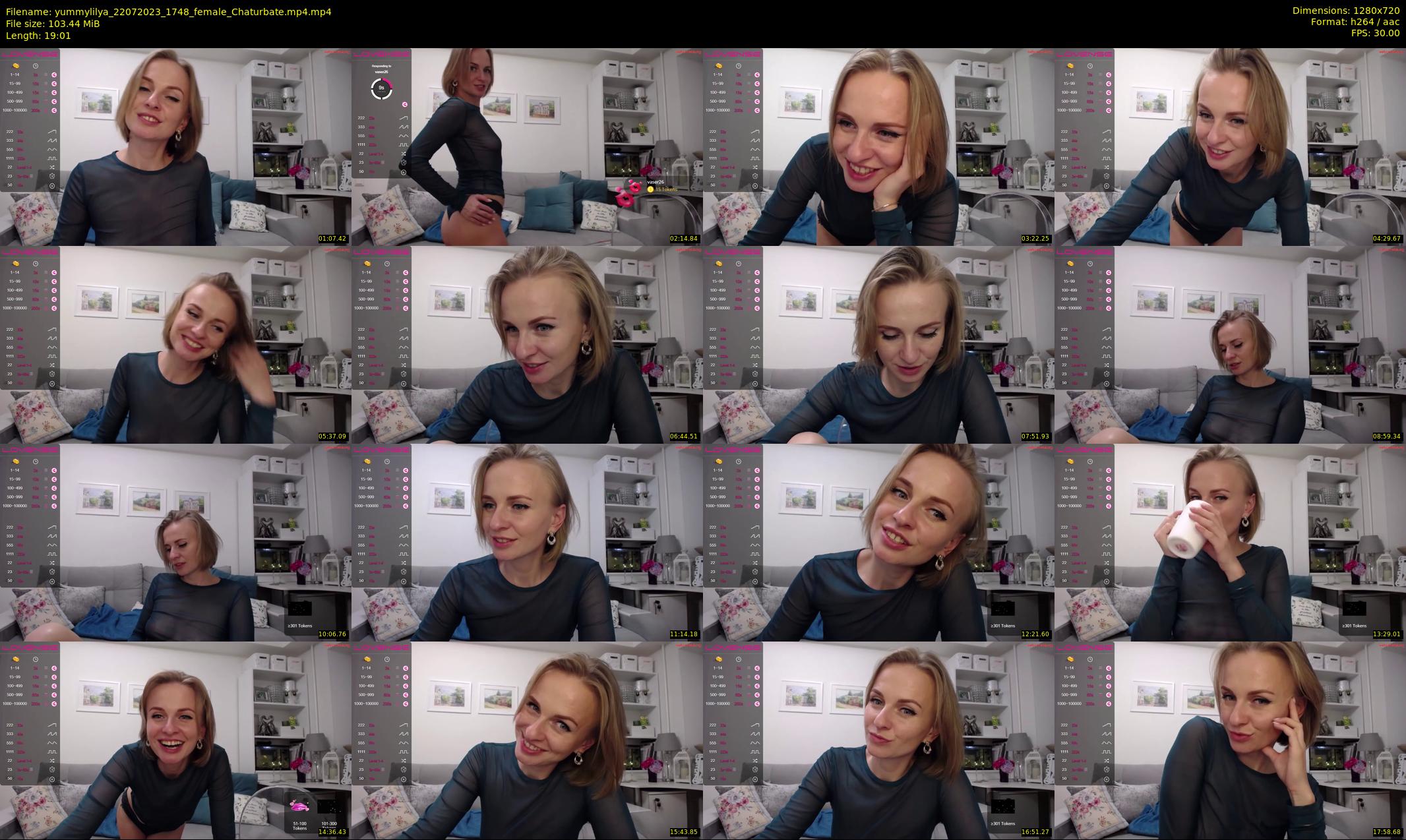 yummylilya — 20 minute Chaturbate female cam show recording, 720p, Jul 22, 2023
