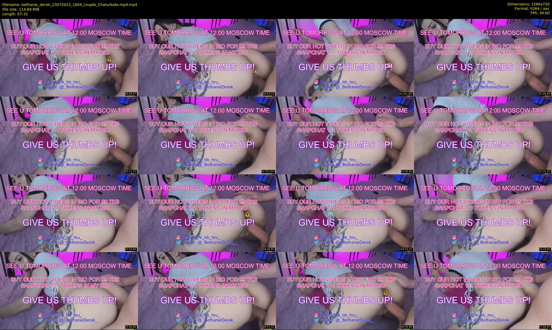 bethanie_derek — 8 minute Chaturbate couple cam show recording, 720p, Jul 23, 2023