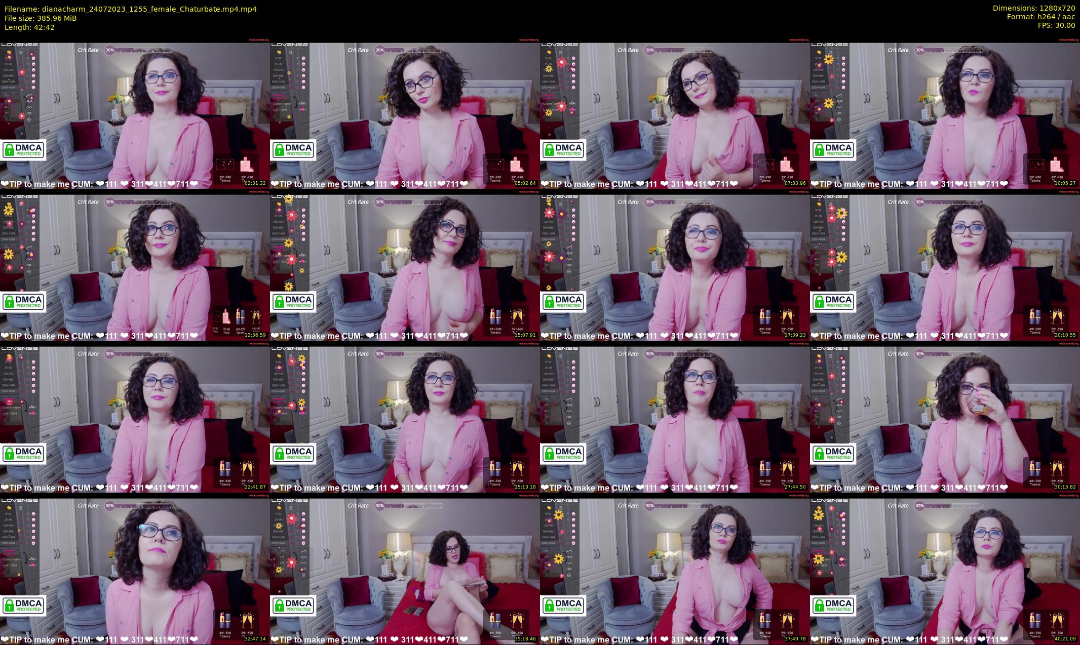 dianacharm — 43 minute Chaturbate female cam show recording, 720p, Jul 24, 2023