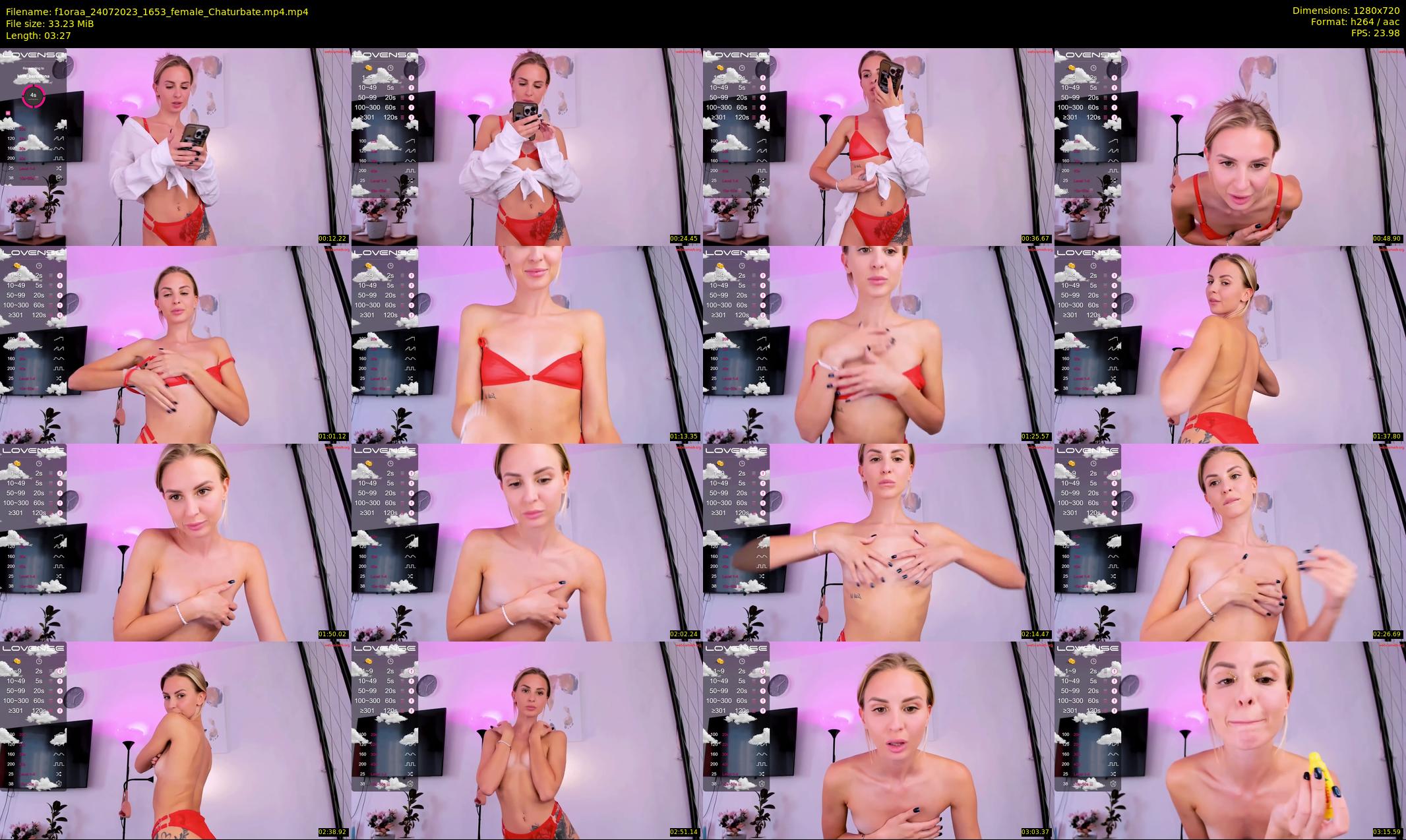f1oraa — 4 minute Chaturbate female cam show recording, 720p, Jul 24, 2023