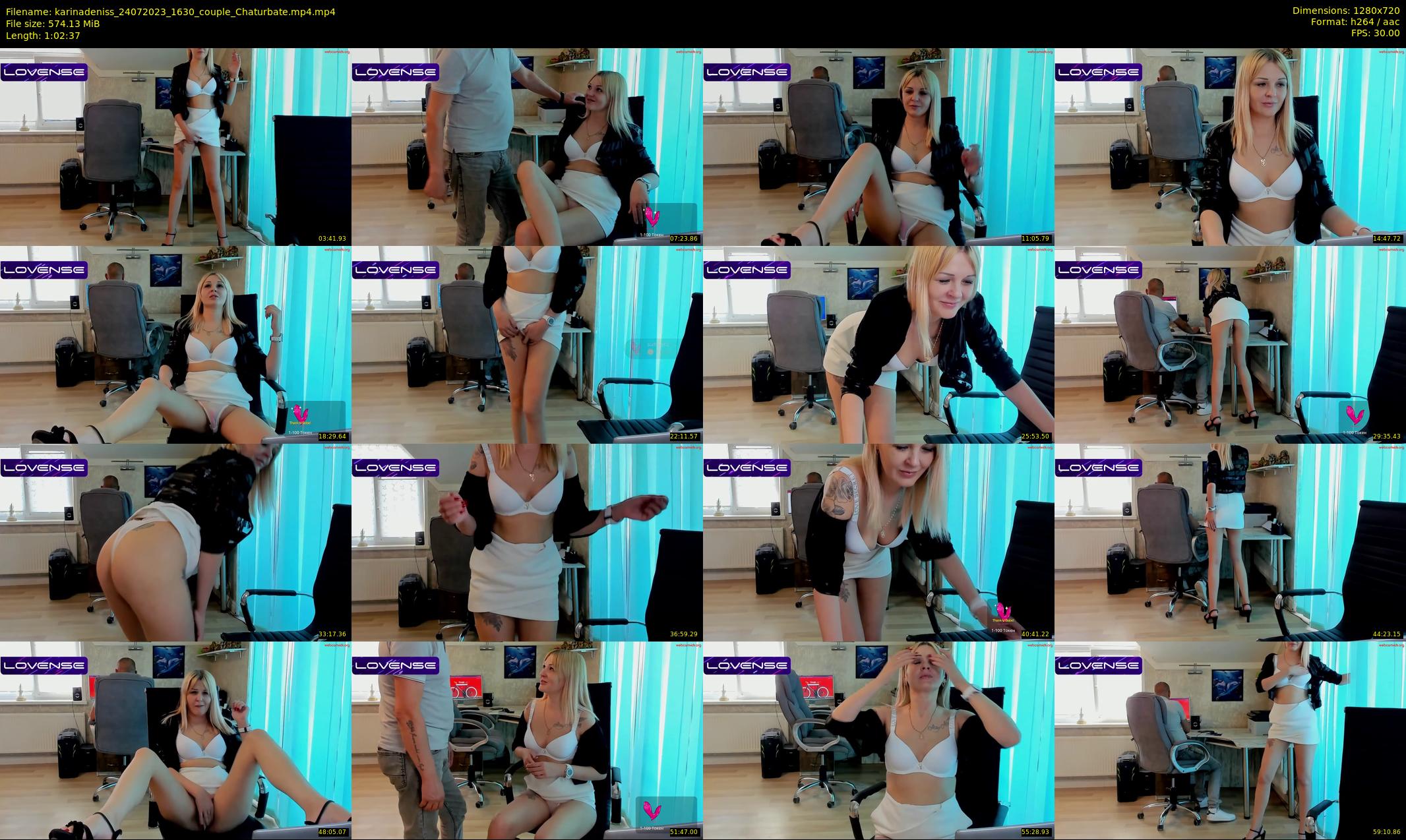karinadeniss — 63 minute Chaturbate couple cam show recording, 720p, Jul 24, 2023