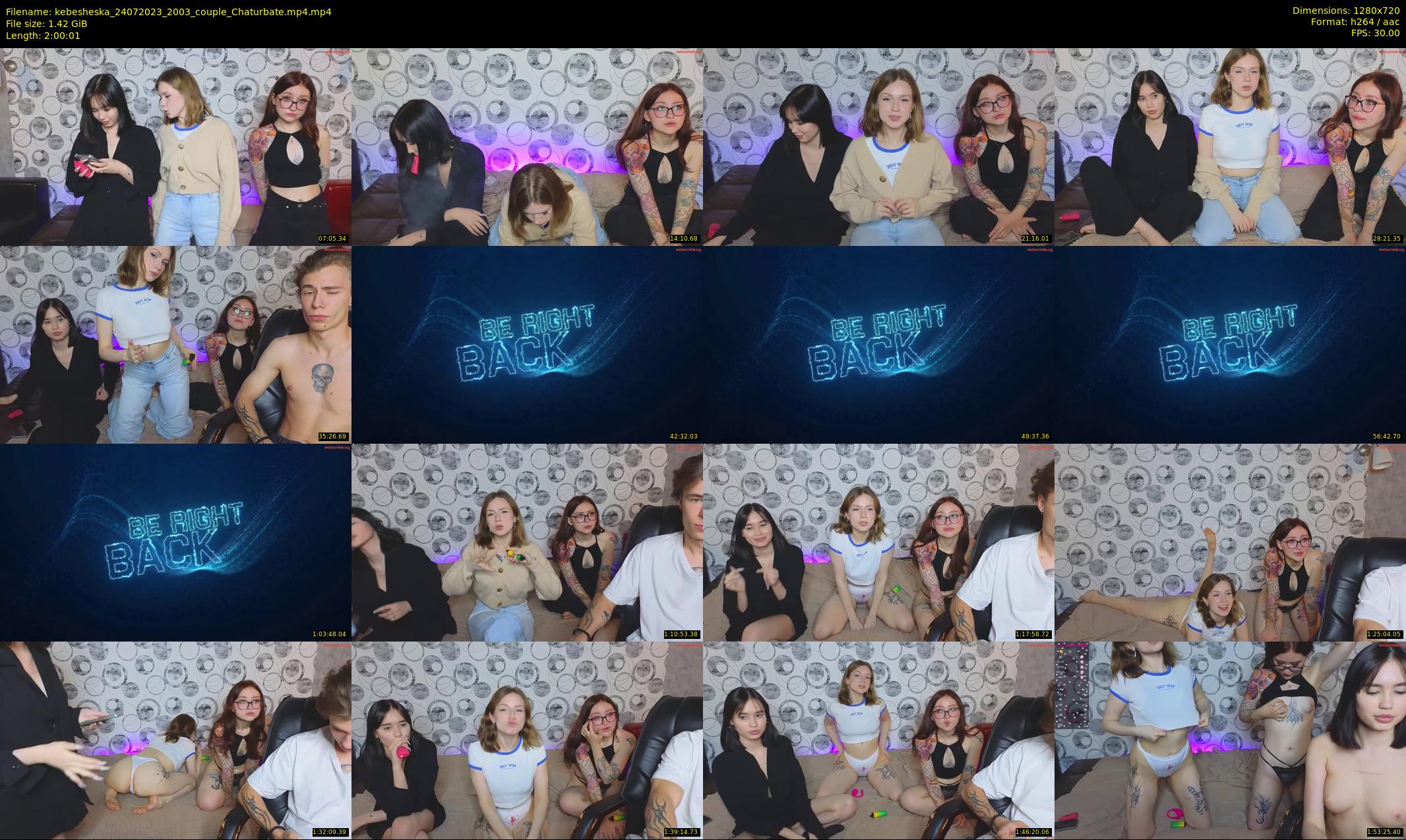 kebesheska — 121 minute Chaturbate couple cam show recording, 720p, Jul 24, 2023