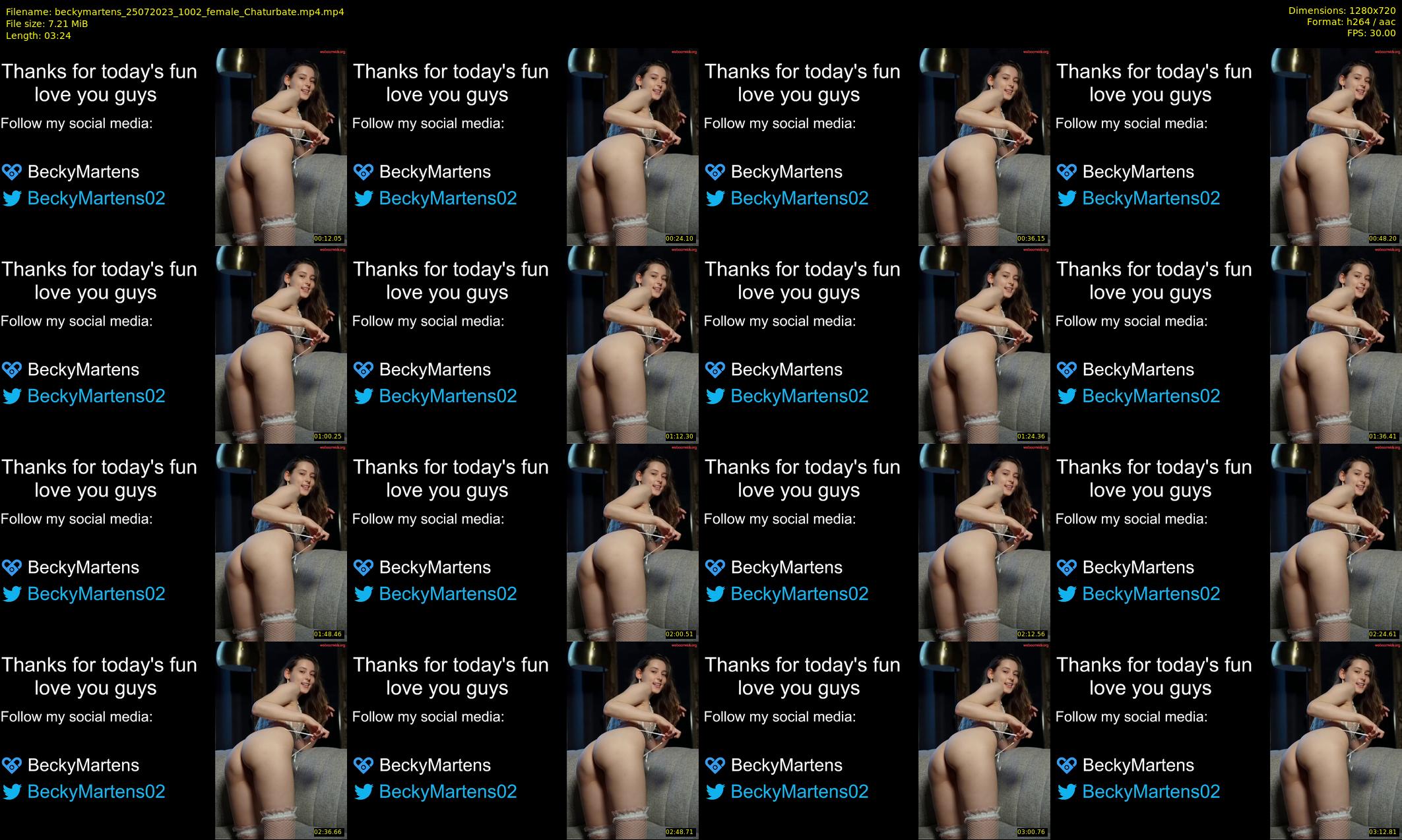 beckymartens — 4 minute Chaturbate female cam show recording, 720p, Jul 25, 2023