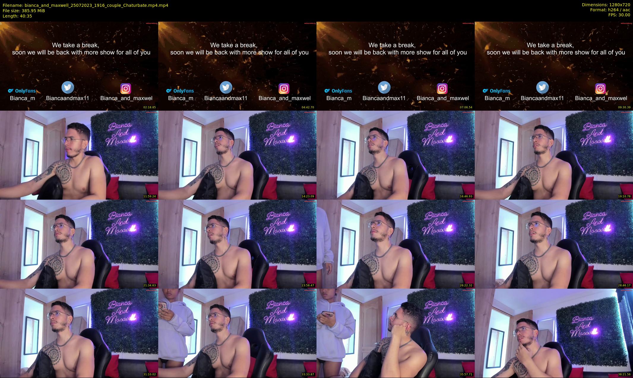 bianca_and_maxwell — 41 minute Chaturbate couple cam show recording, 720p, Jul 25, 2023