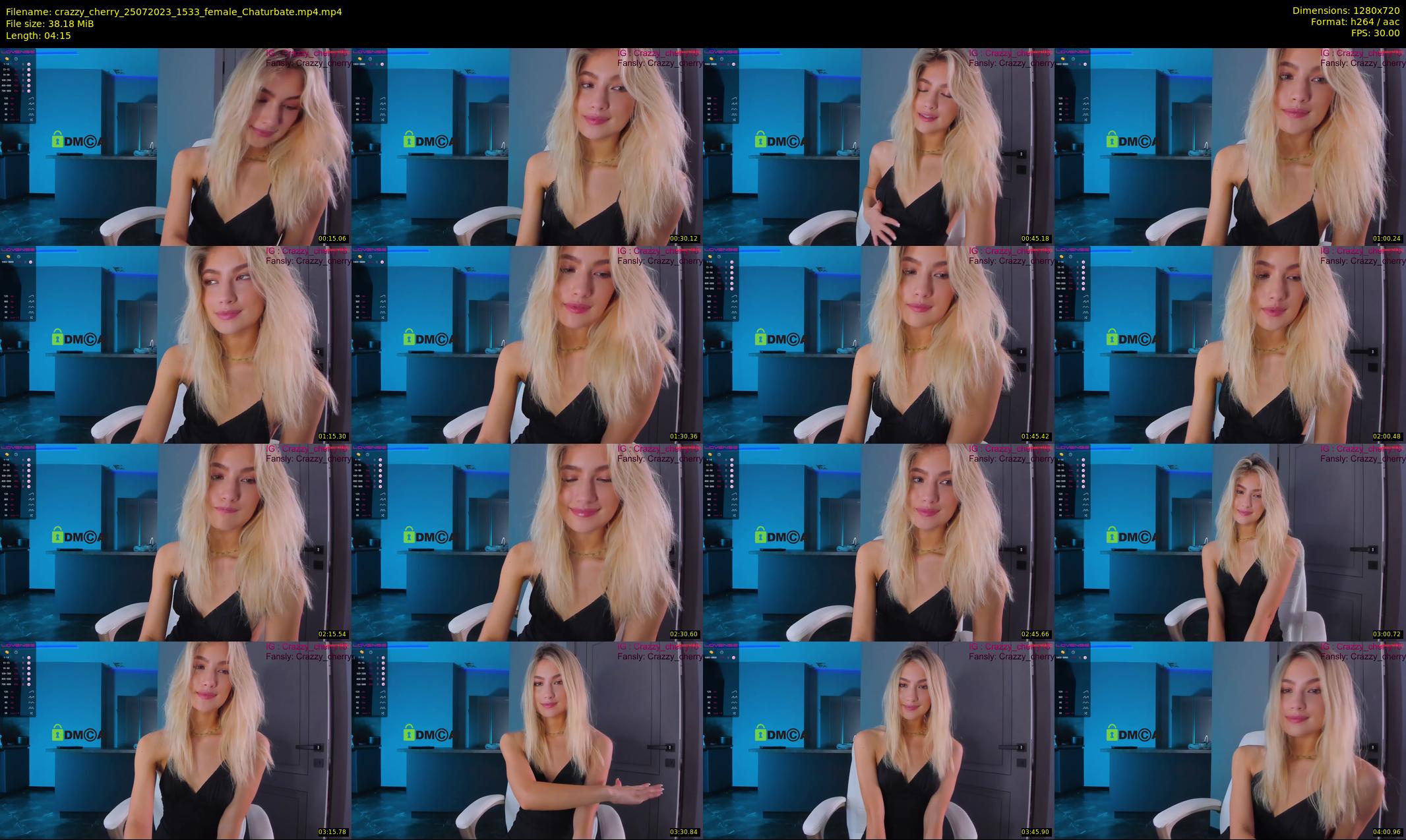 crazzy_cherry — 5 minute Chaturbate female cam show recording, 720p, Jul 25, 2023