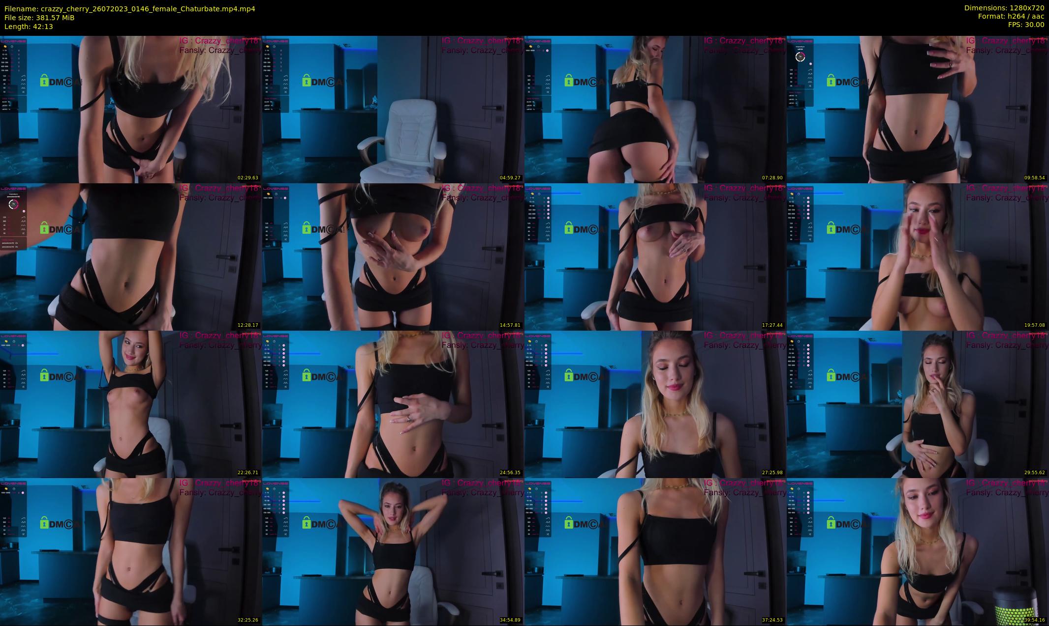 crazzy_cherry — 43 minute Chaturbate female cam show recording, 720p, Jul 26, 2023