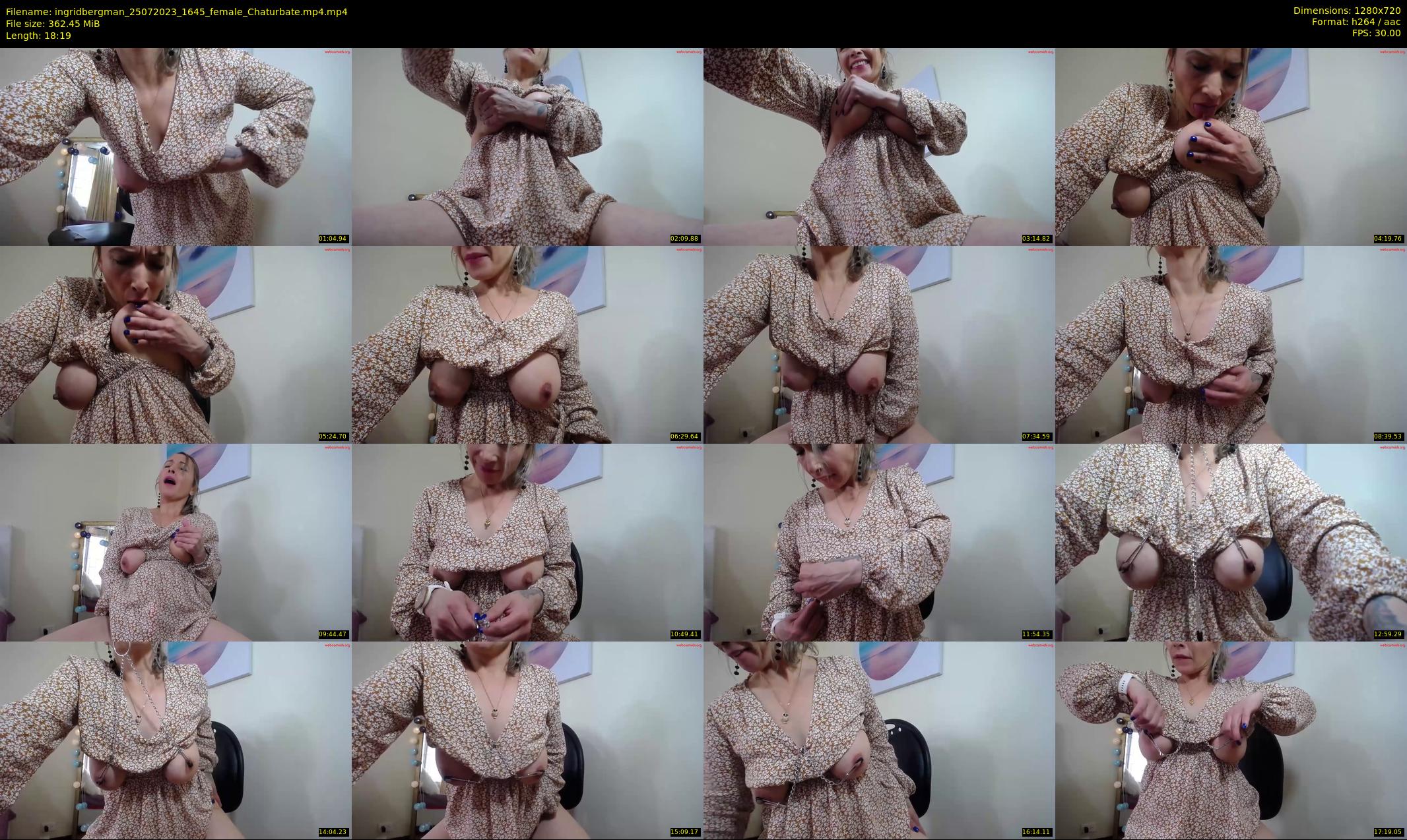 ingridbergman — 19 minute Chaturbate female cam show recording, 720p, Jul 25, 2023