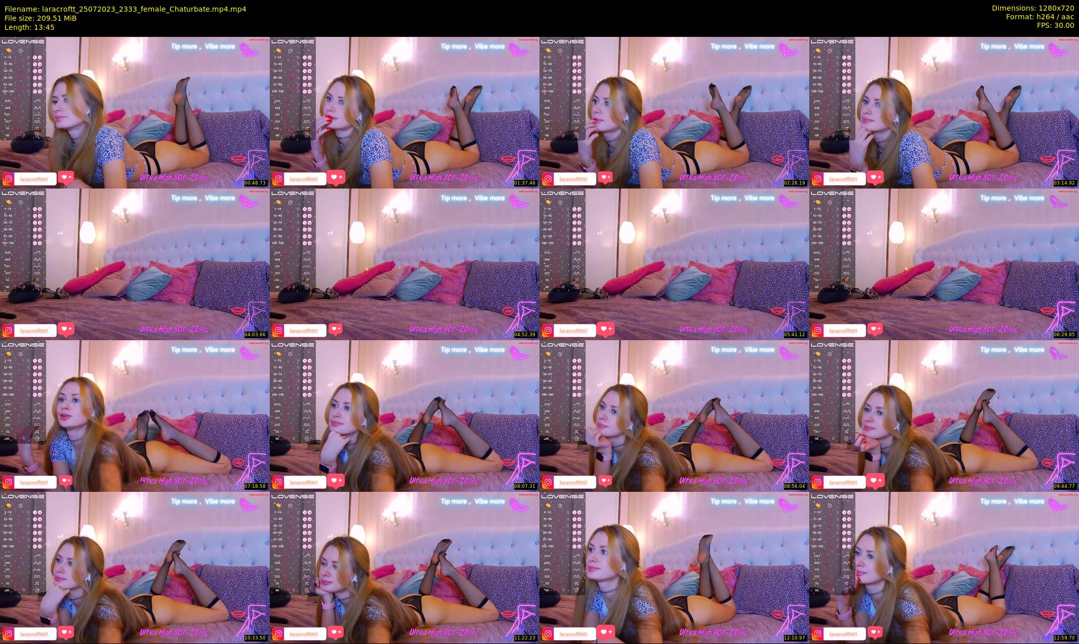 laracroftt — 14 minute Chaturbate female cam show recording, 720p, Jul 25, 2023