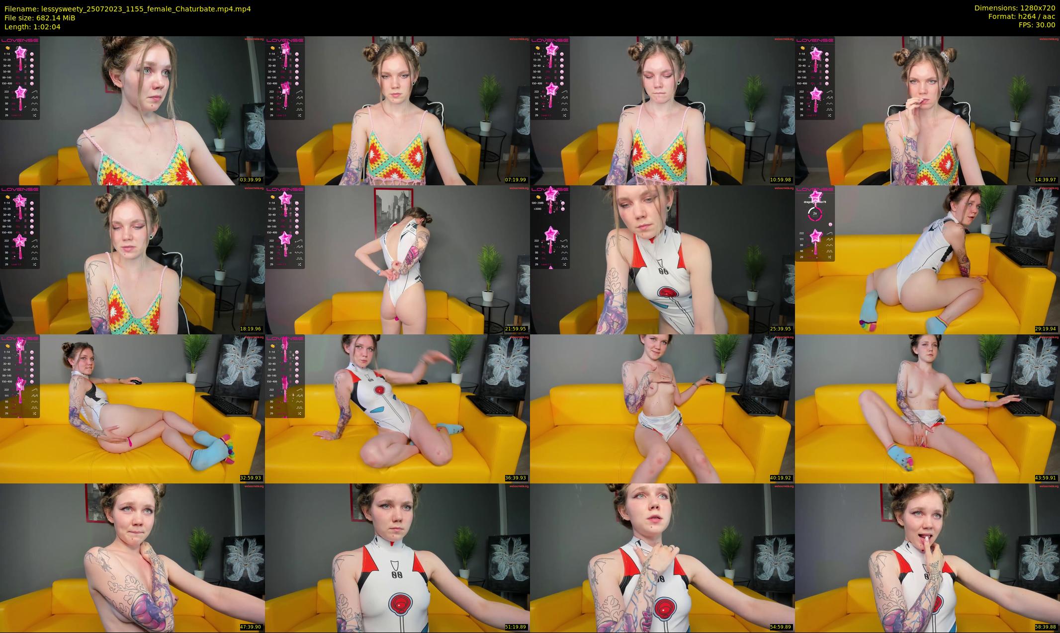 lessysweety — 63 minute Chaturbate female cam show recording, 720p, Jul 25, 2023