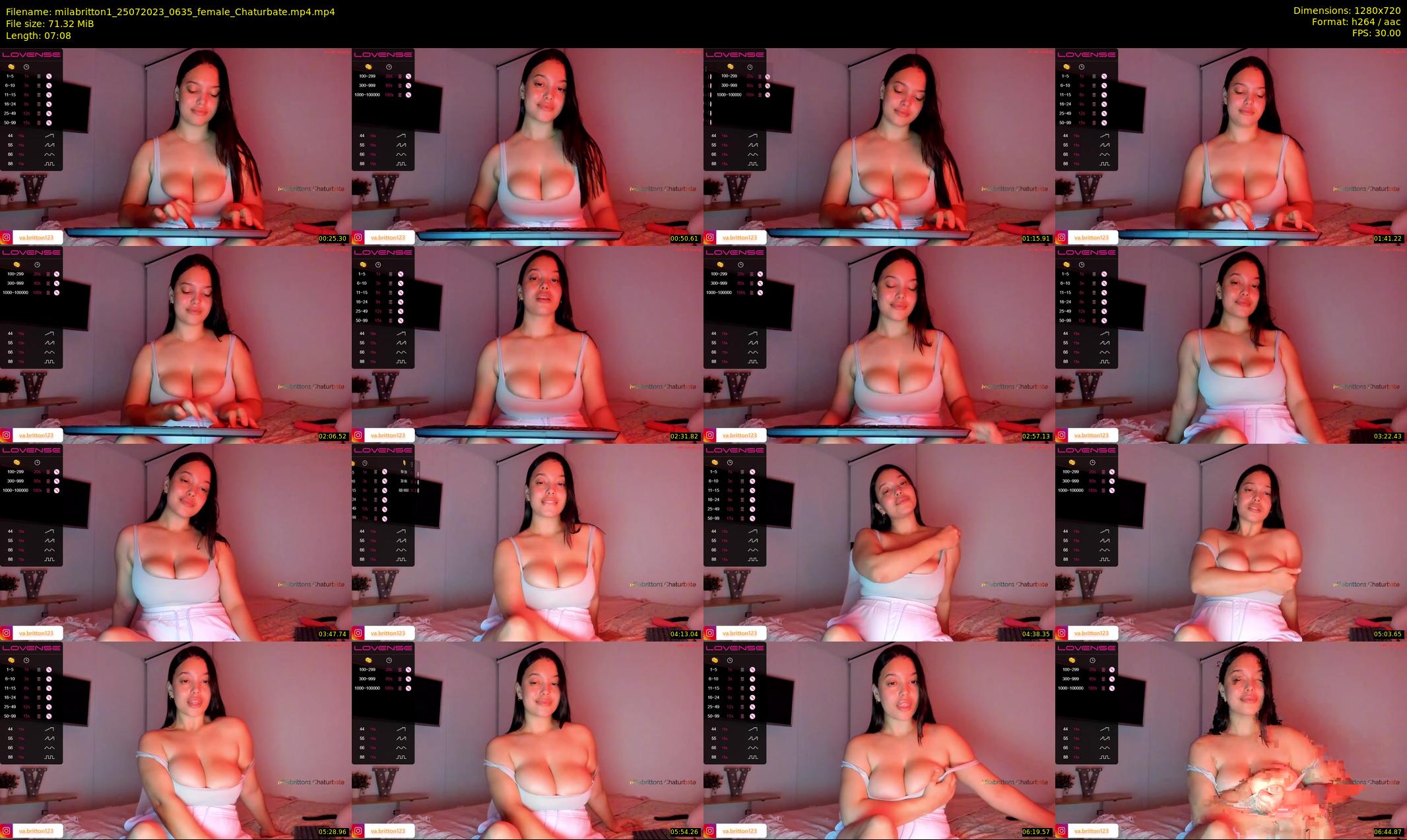 milabritton1 — 8 minute Chaturbate female cam show recording, 720p, Jul 25, 2023